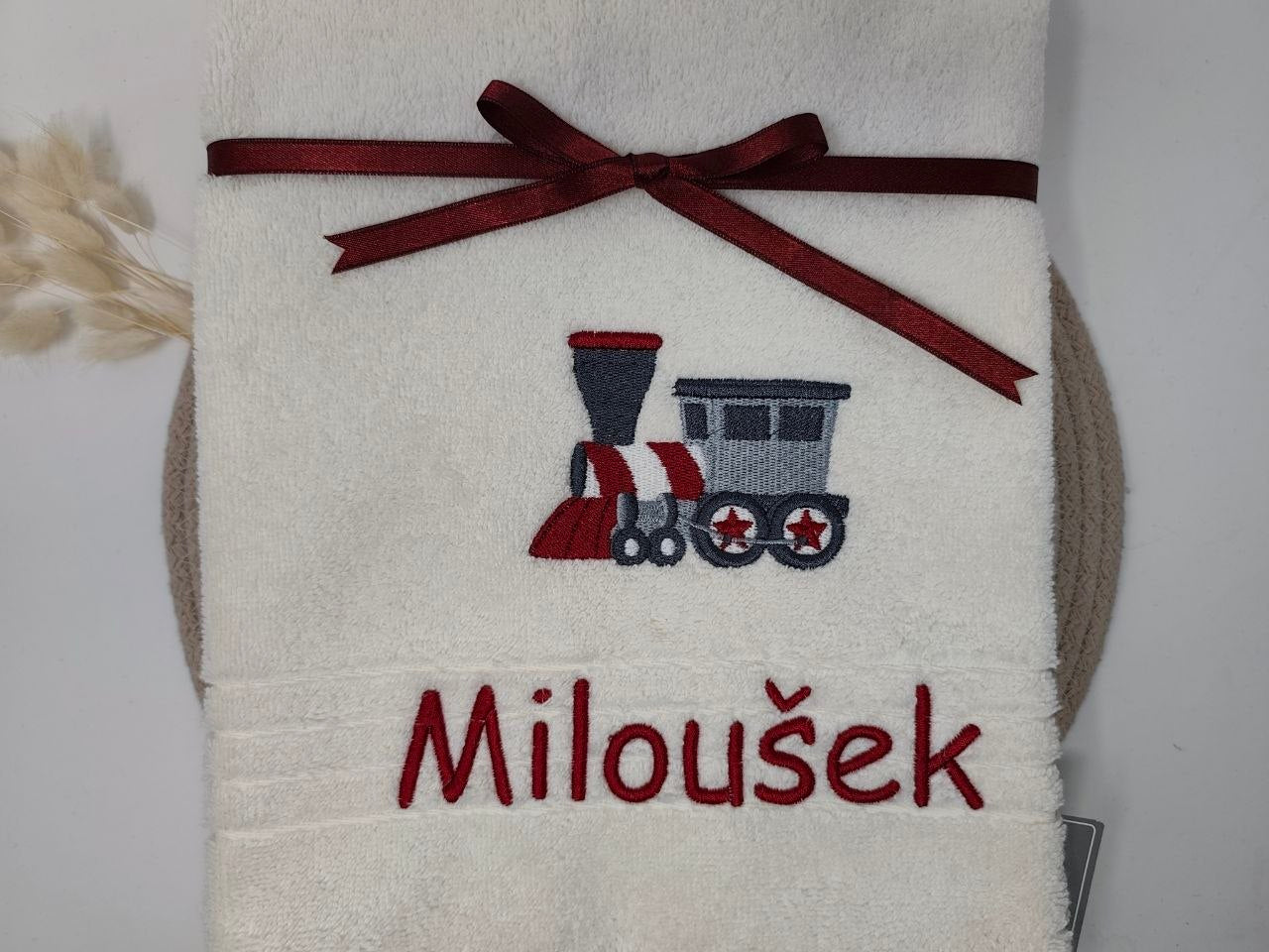 Fahrzeug 06 Zug Eisenbahn Handtuch Duschtuch bestickt & personalisierbar Super Qualität