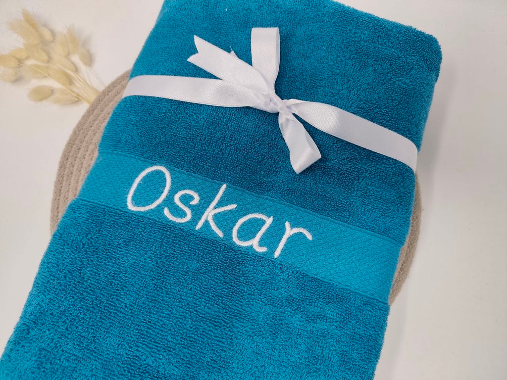 Handtuch Duschtuch mit Namen bestickt & personalisiert Super Qualität