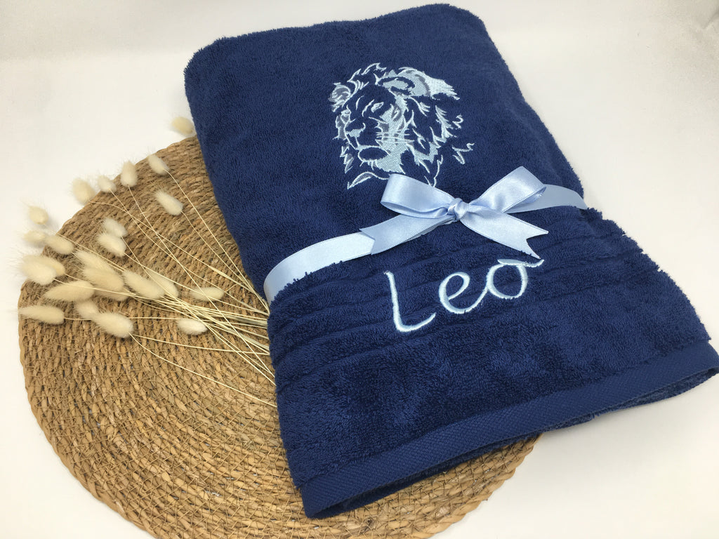 Löwe Löwen Handtuch Duschtuch bestickt & personalisierbar Super Qualität