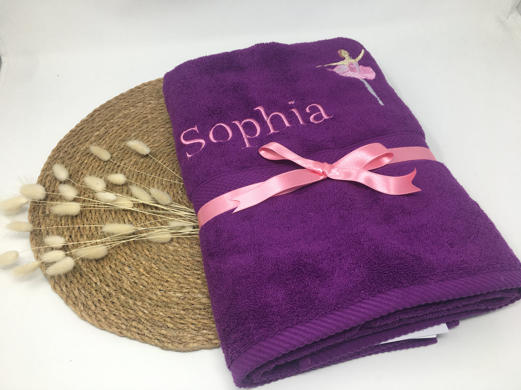 Ballerina 01 Ballet Tänzerin Ballettänzerin Handtuch Duschtuch Personalisierung
