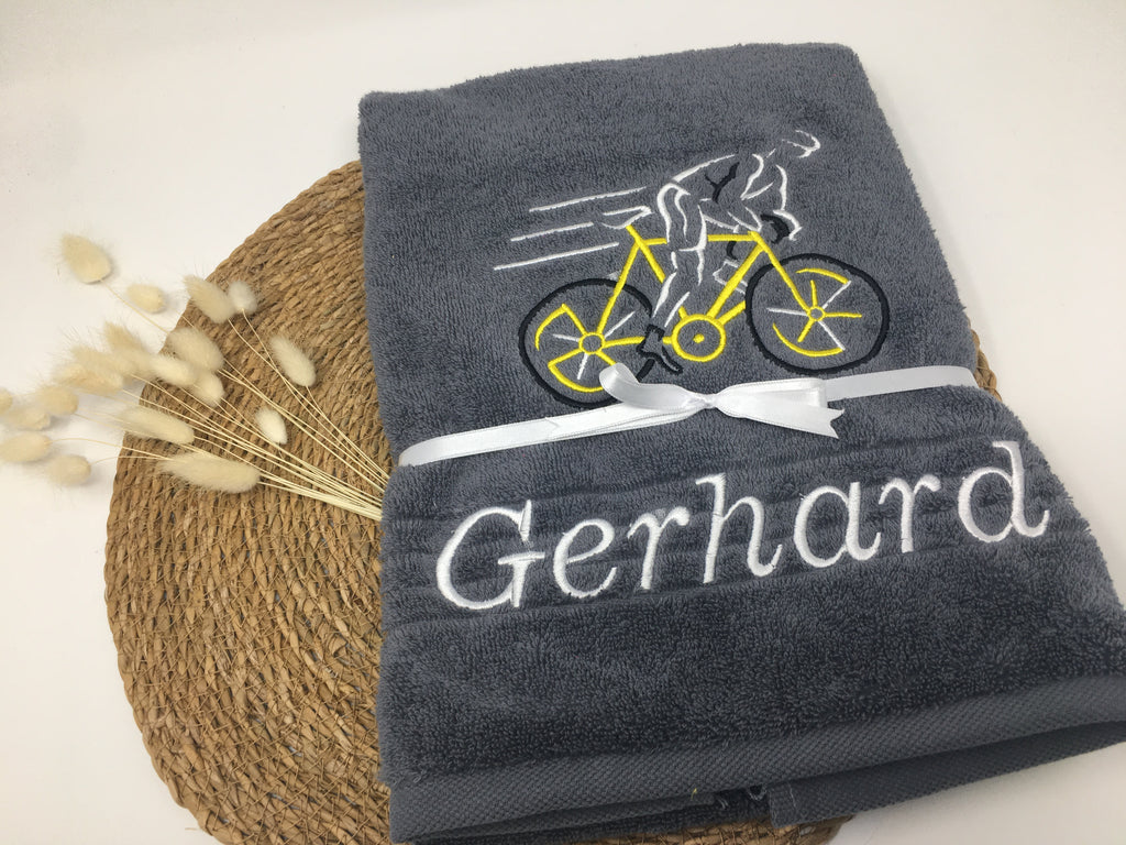Sport Fahrrad Radsport Bike 06 Handtuch Duschtuch bestickt & personalisierbar Super Qualität