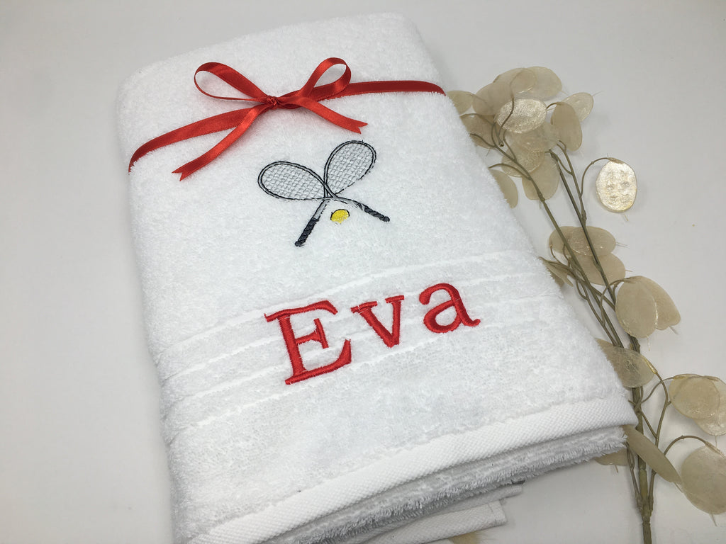 Tennis 08 Fitness Handtuch Duschtuch Stickerei & Personalisierung Super Qualität