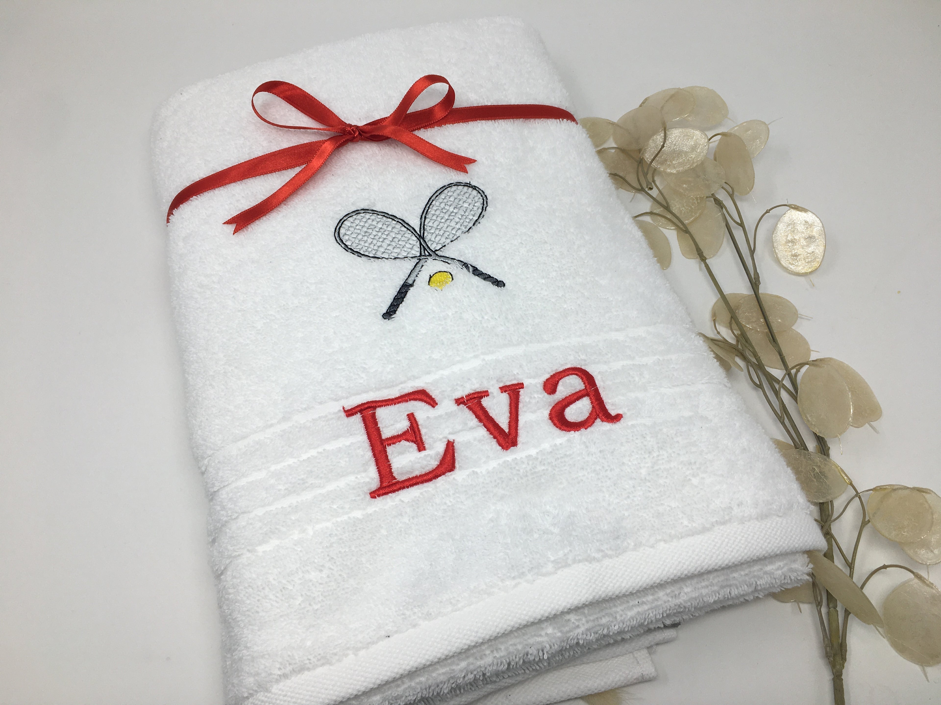 Tennis 08 Fitness Handtuch Duschtuch Stickerei & Personalisierung Super Qualität