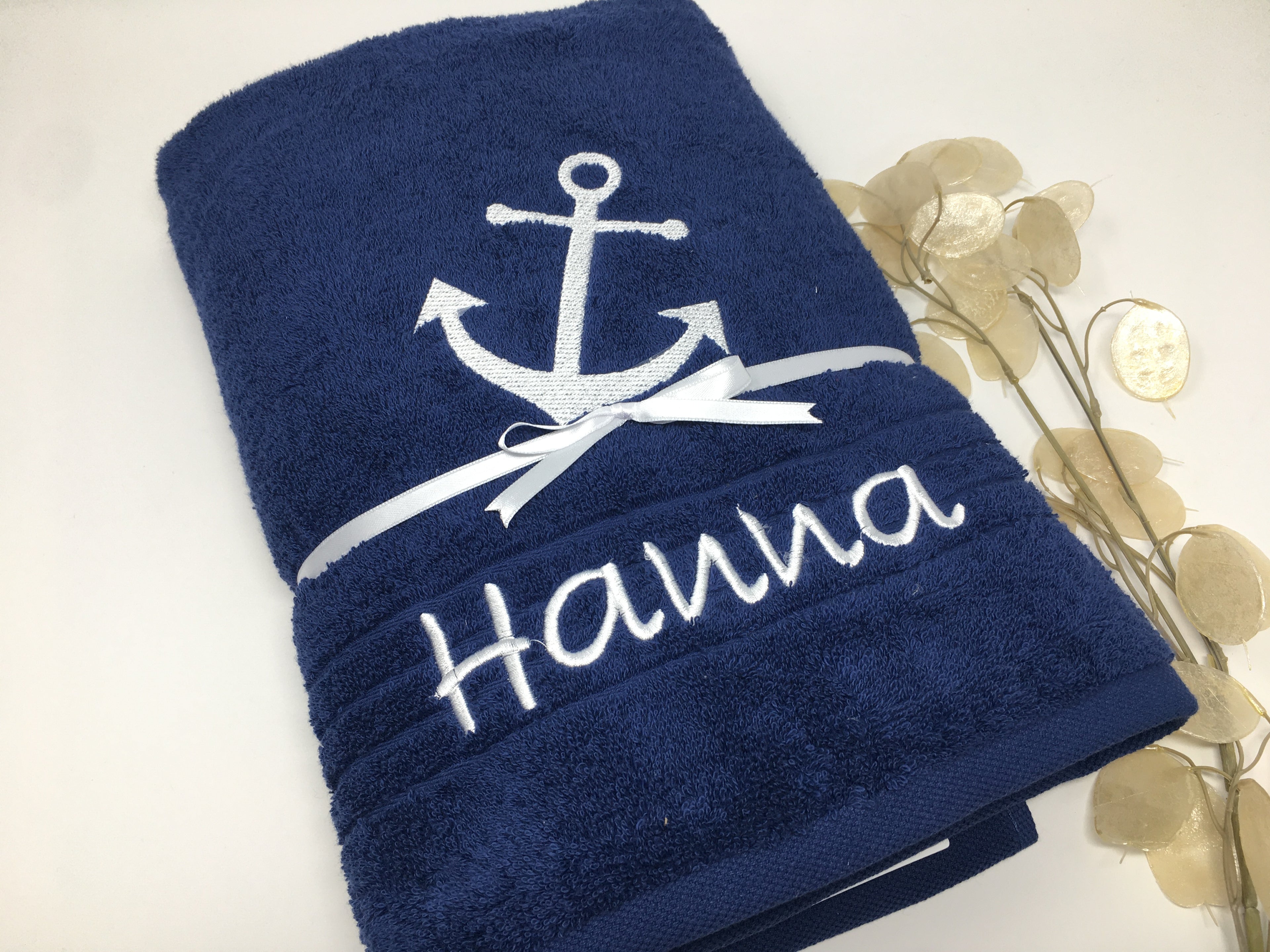 Maritim See 04 Anker Handtuch Duschtuch Stickerei & Personalisierung Super Qualität