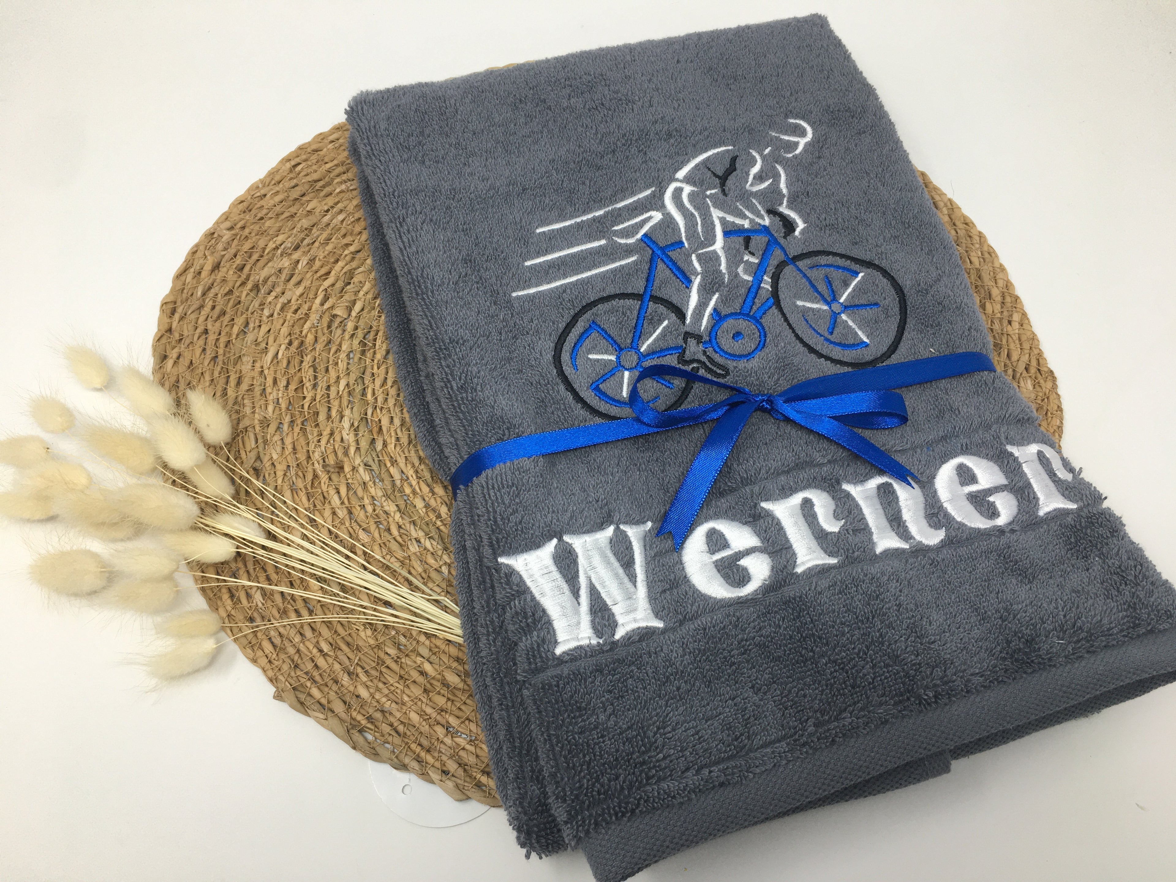 Sport Fahrrad Radsport Bike 06 Handtuch Duschtuch bestickt & personalisierbar Super Qualität