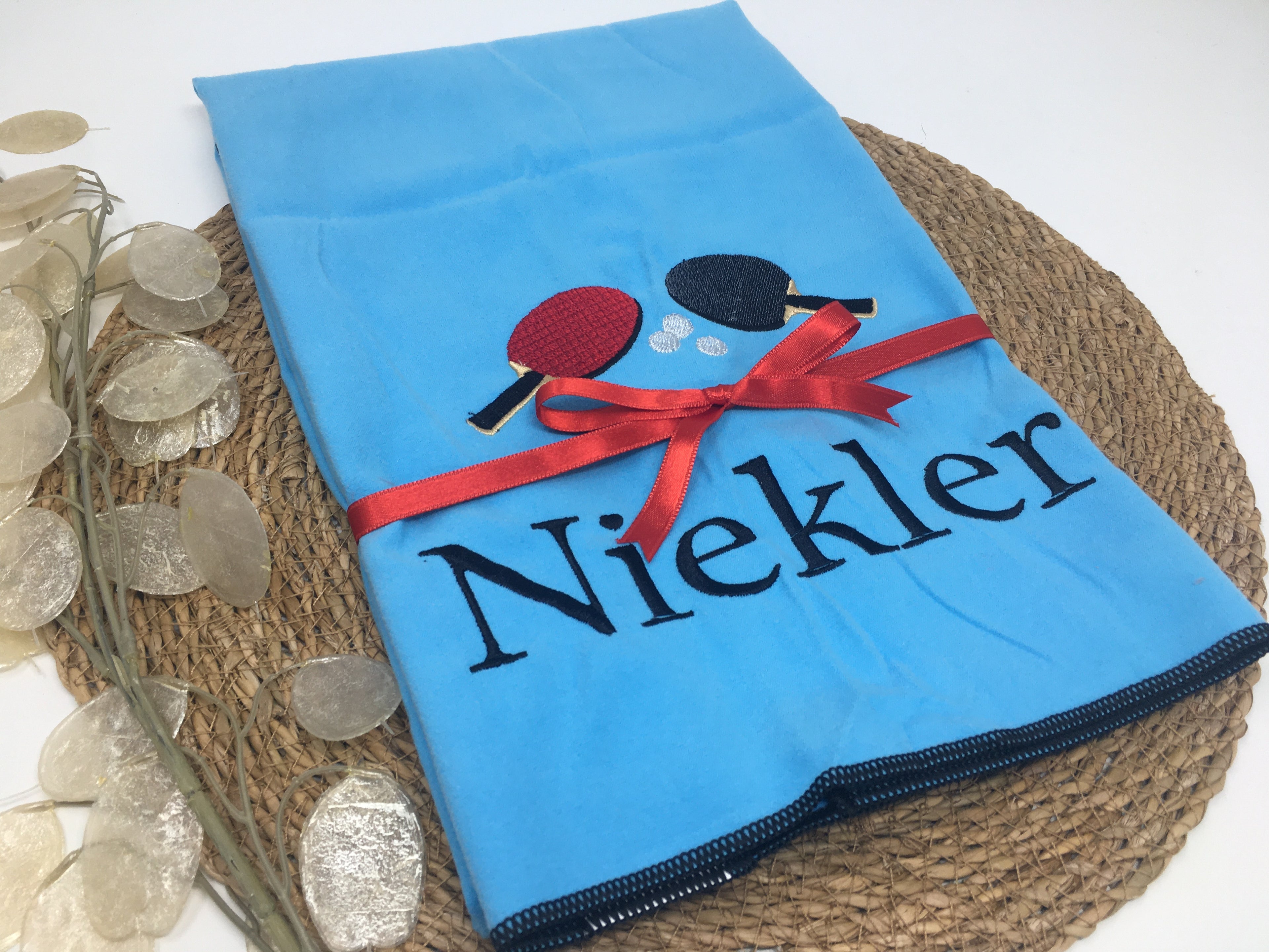 Sporttuch Microfaser Tischtennis Sport Handtuch Duschtuch bestickt & personalisierbar Super Qualität