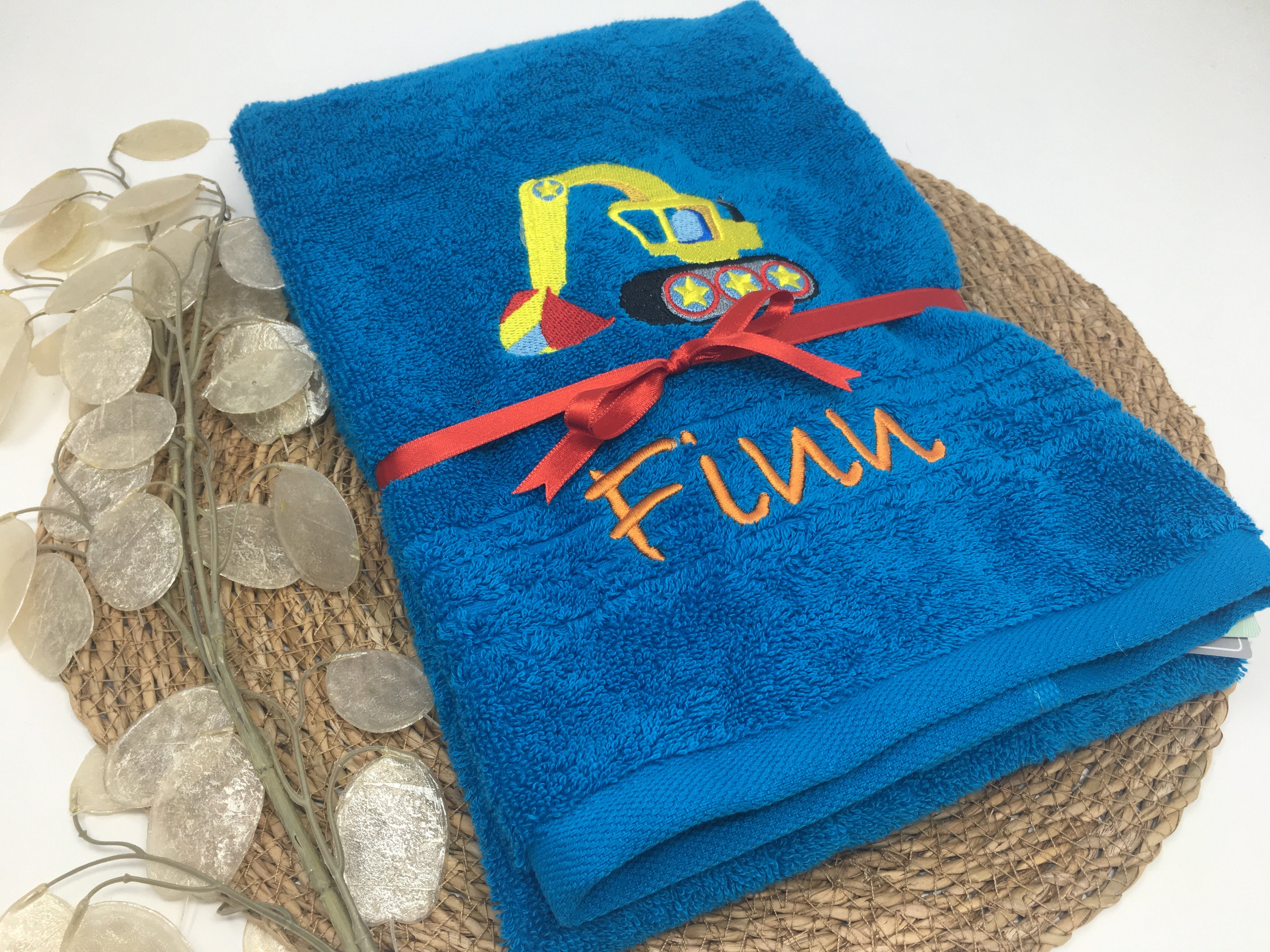 Fahrzeug 01 Kran Bagger Handtuch Duschtuch Stickerei & Personalisierung Super Qualität