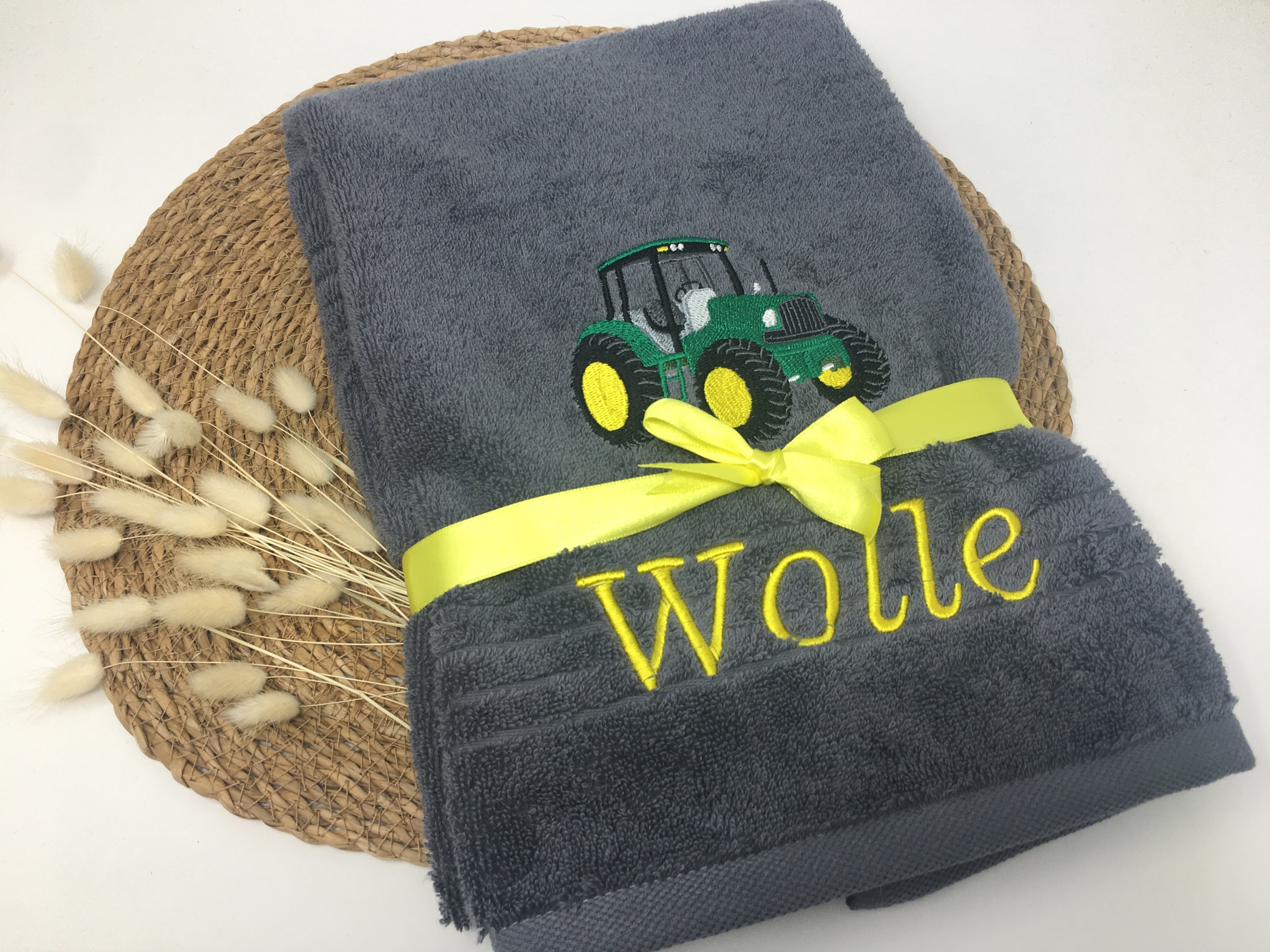 Handtuch „Traktor Trekker“ 🚜 – personalisiert mit Name