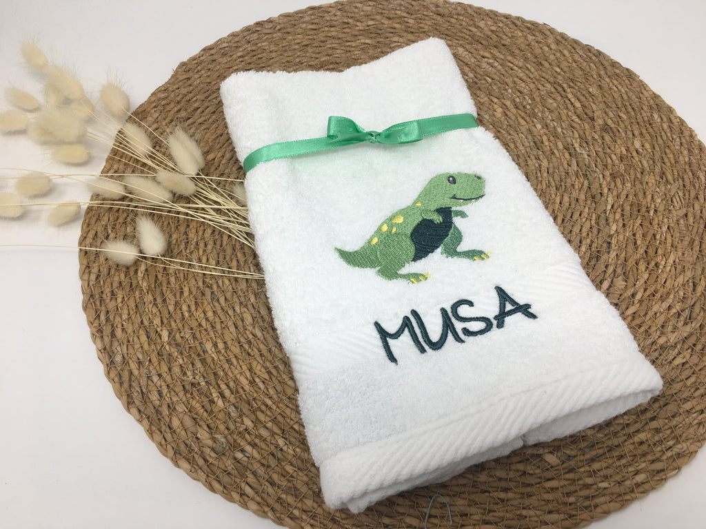 Dinosaurier Dino Drache Handtuch Duschtuch Stickerei & Personalisierung Super Qualität