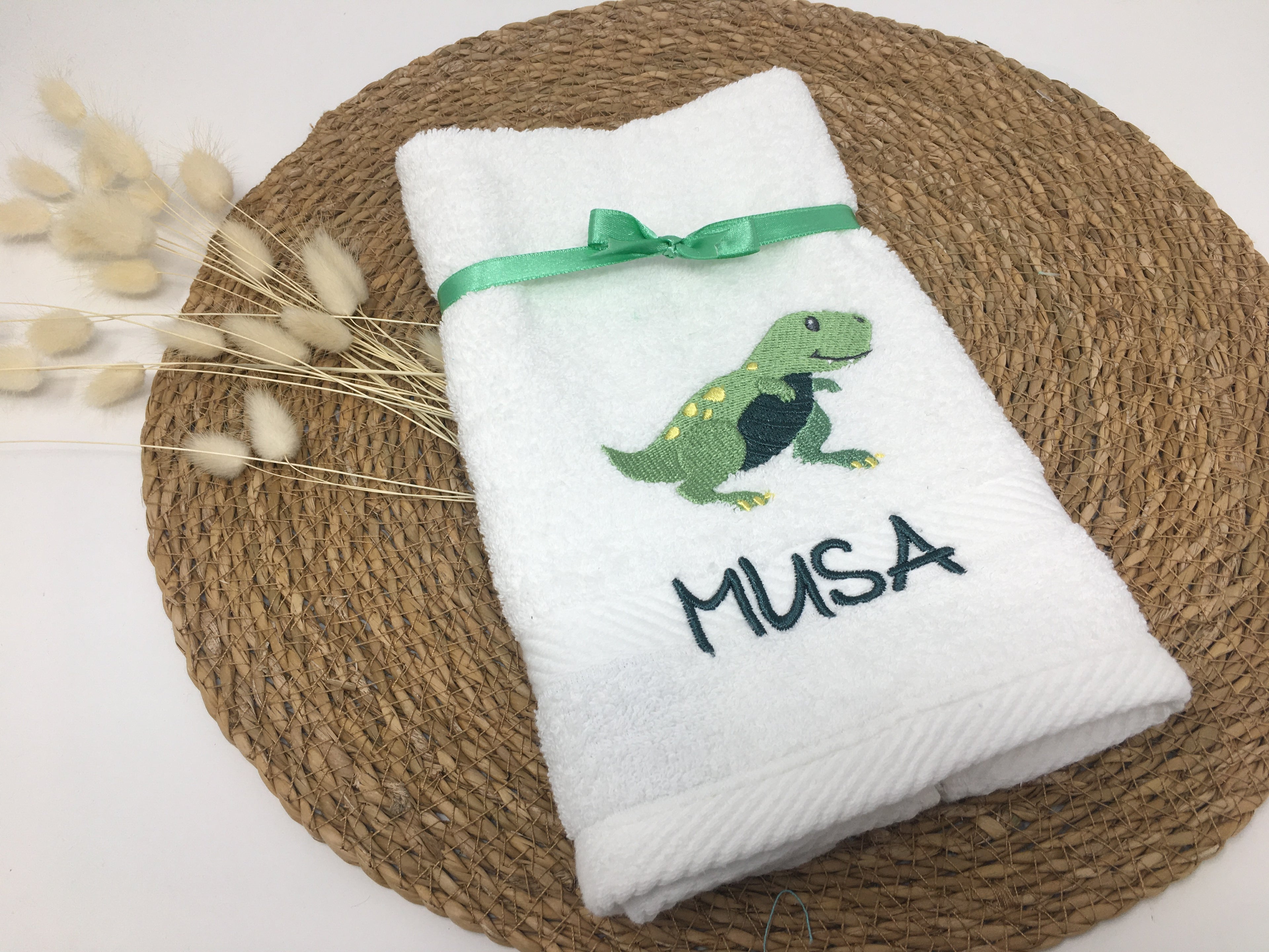 Dinosaurier Dino Drache Handtuch Duschtuch Stickerei & Personalisierung Super Qualität