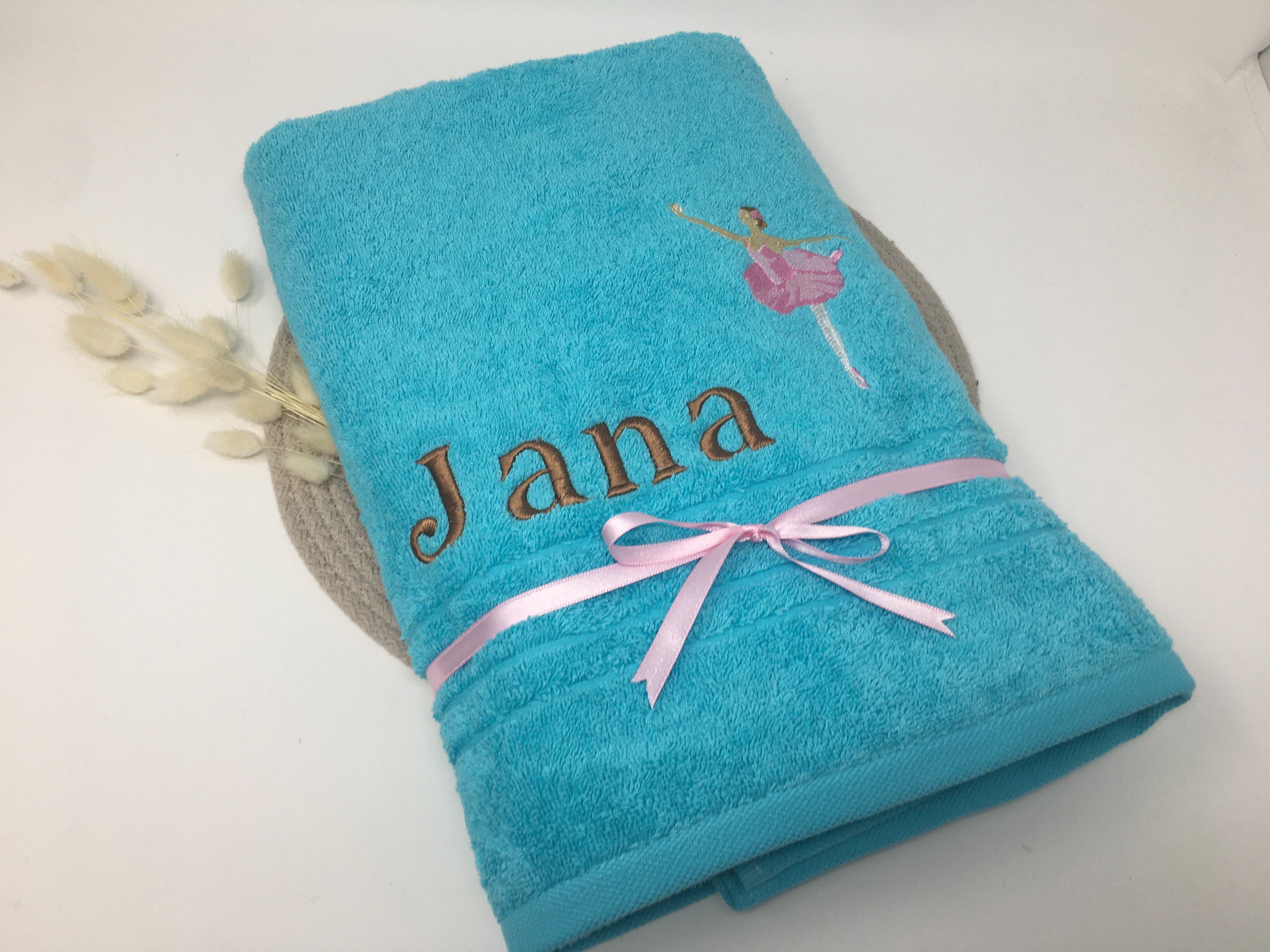 Ballerina 01 Ballet Tänzerin Ballettänzerin Handtuch Duschtuch Personalisierung