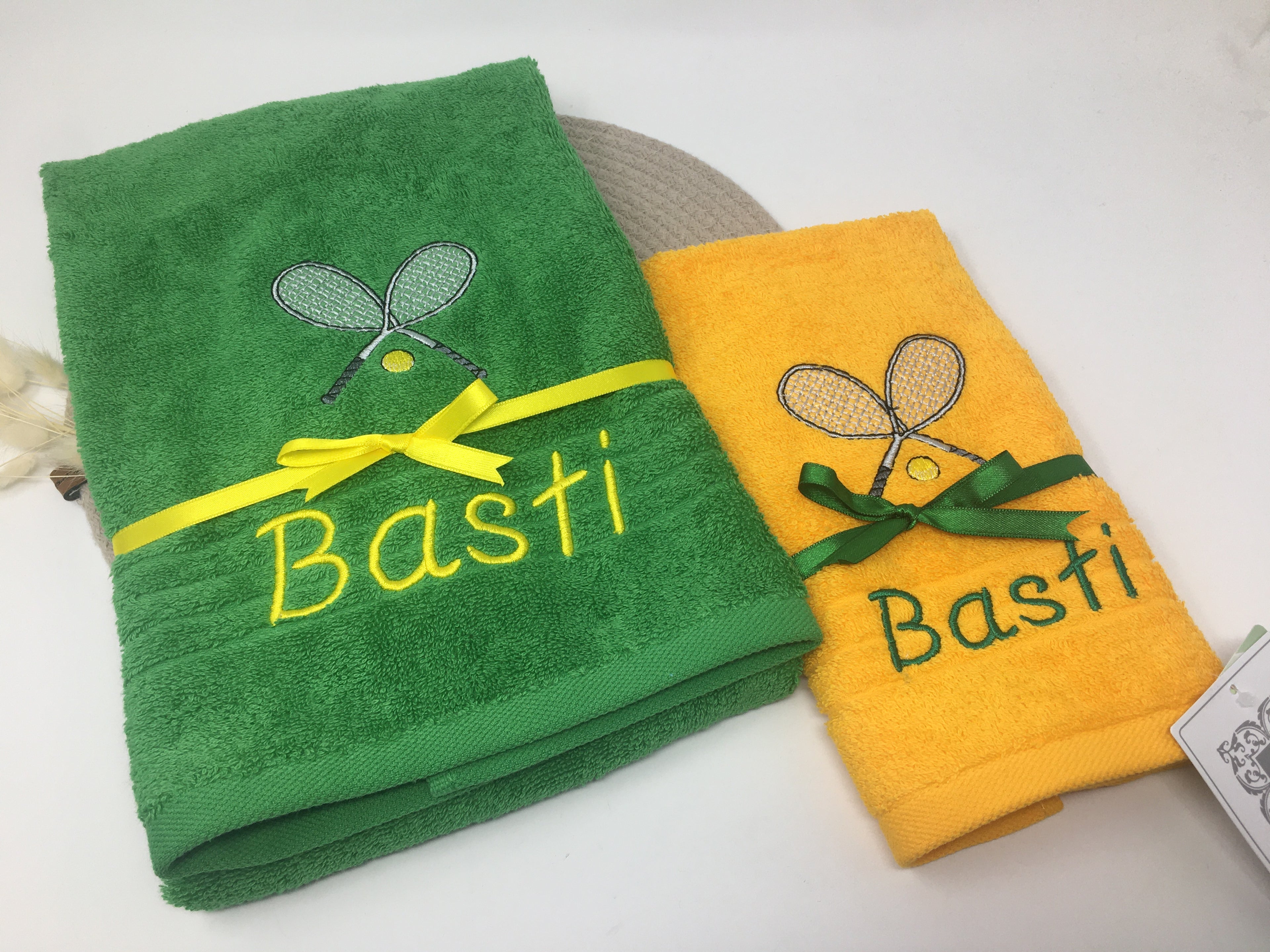 Tennis 08 Fitness Handtuch Duschtuch Stickerei & Personalisierung Super Qualität