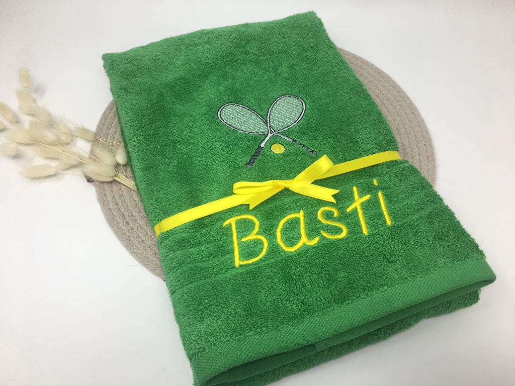 Tennis 08 Fitness Handtuch Duschtuch Stickerei & Personalisierung Super Qualität