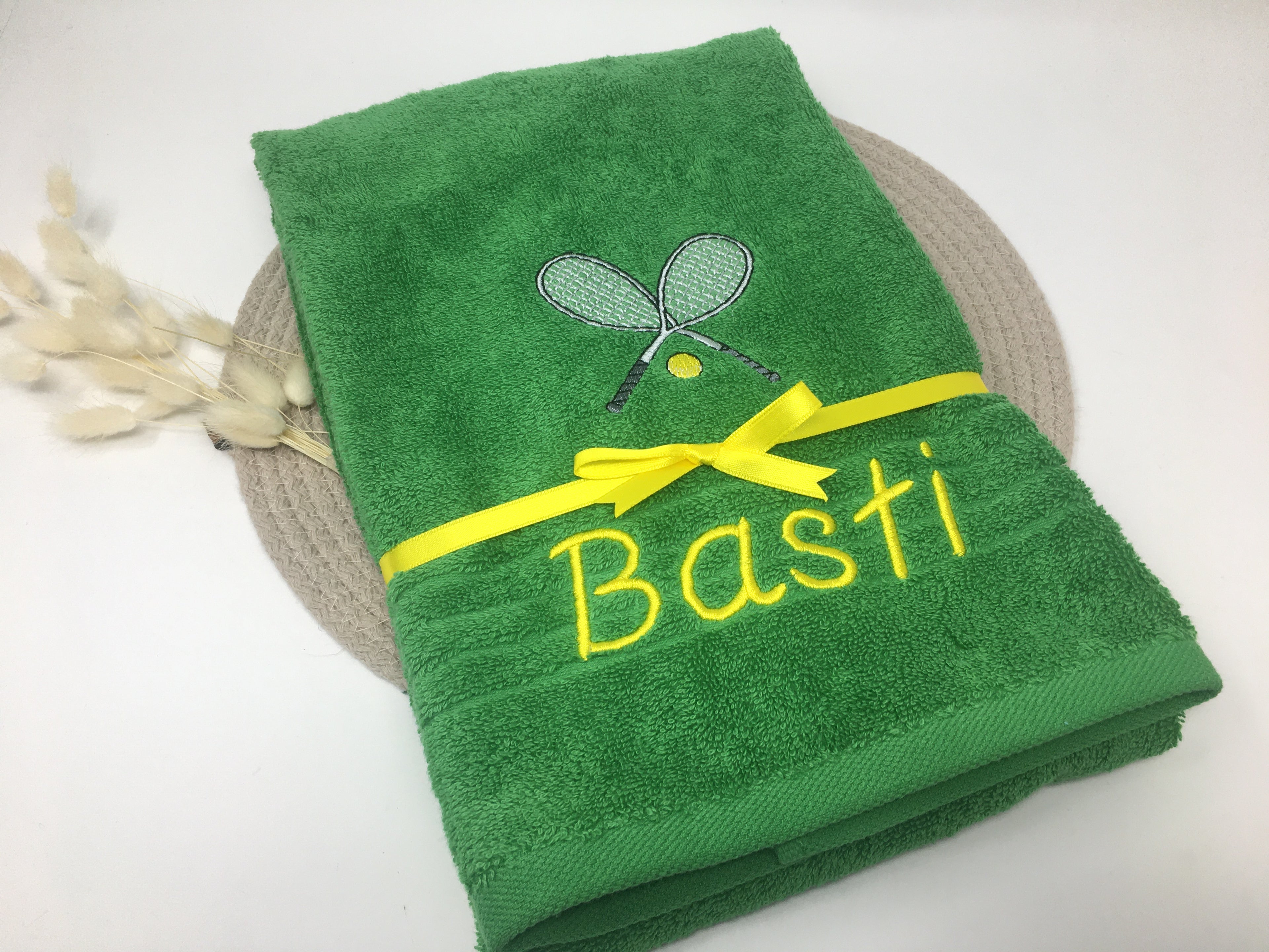 Tennis 08 Fitness Handtuch Duschtuch Stickerei & Personalisierung Super Qualität