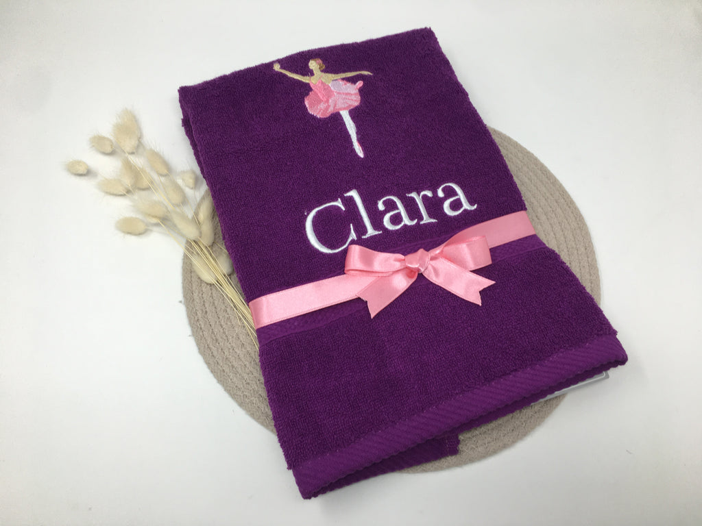 Ballerina 01 Ballet Tänzerin Ballettänzerin Handtuch Duschtuch Personalisierung