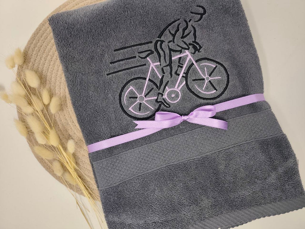 Sport Fahrrad Radsport Bike 06 Handtuch Duschtuch bestickt & personalisierbar Super Qualität