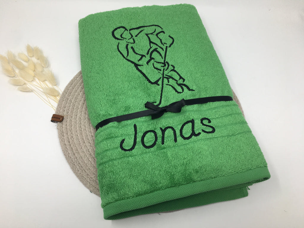 Ice Hockey Handtuch / Duschtuch – personalisiert mit Namen