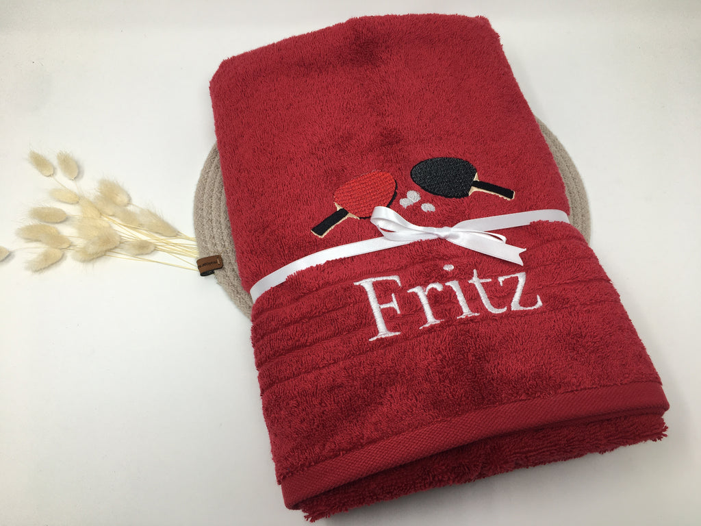 Sport Tischtennis Sport Handtuch Duschtuch bestickt & personalisierbar Super Qualität