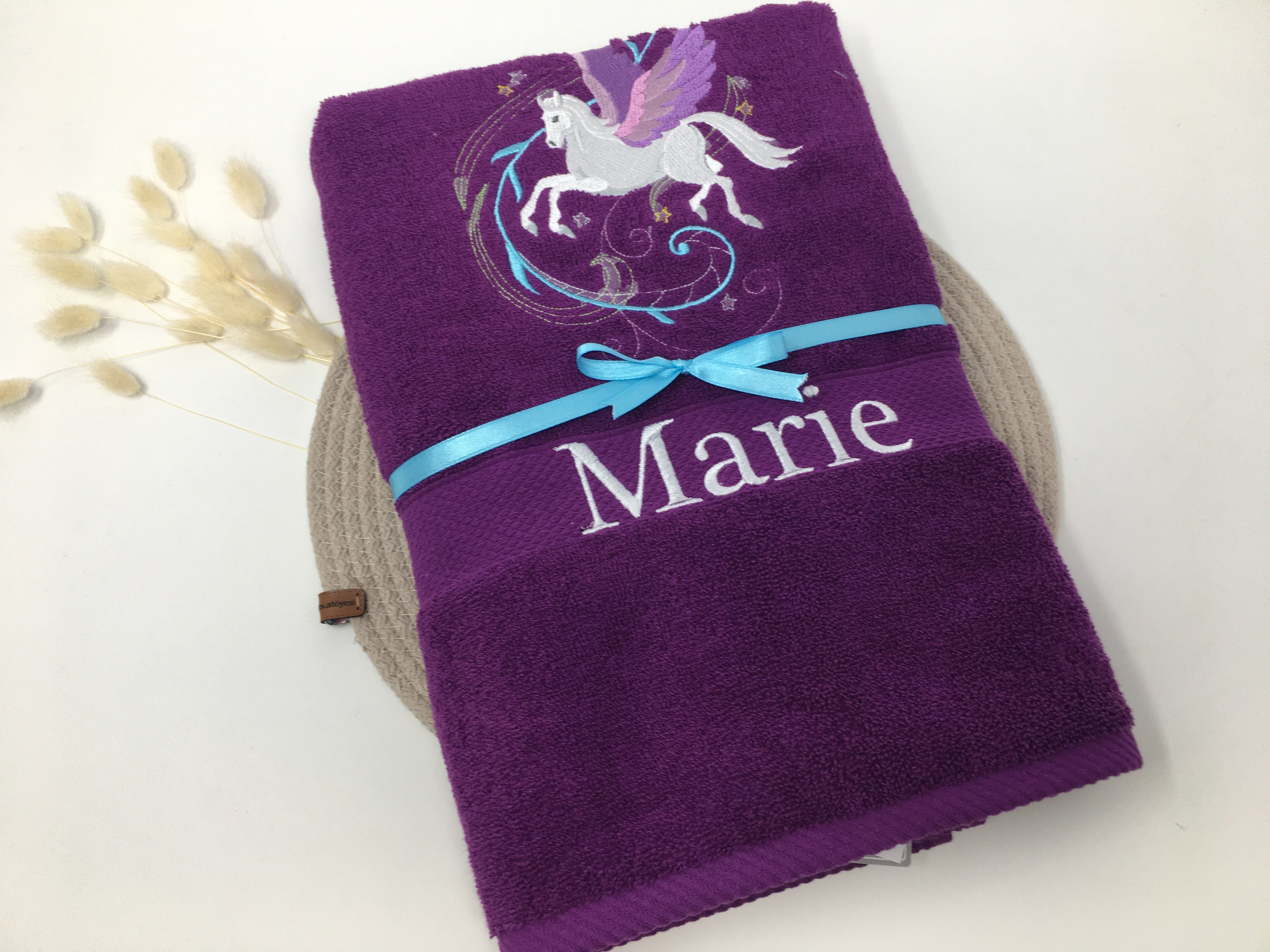Einhorn 05 Pegasus Handtuch Duschtuch Stickerei & Personalisierung Super Qualität