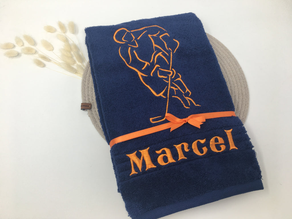 Ice Hockey Handtuch / Duschtuch – personalisiert mit Namen