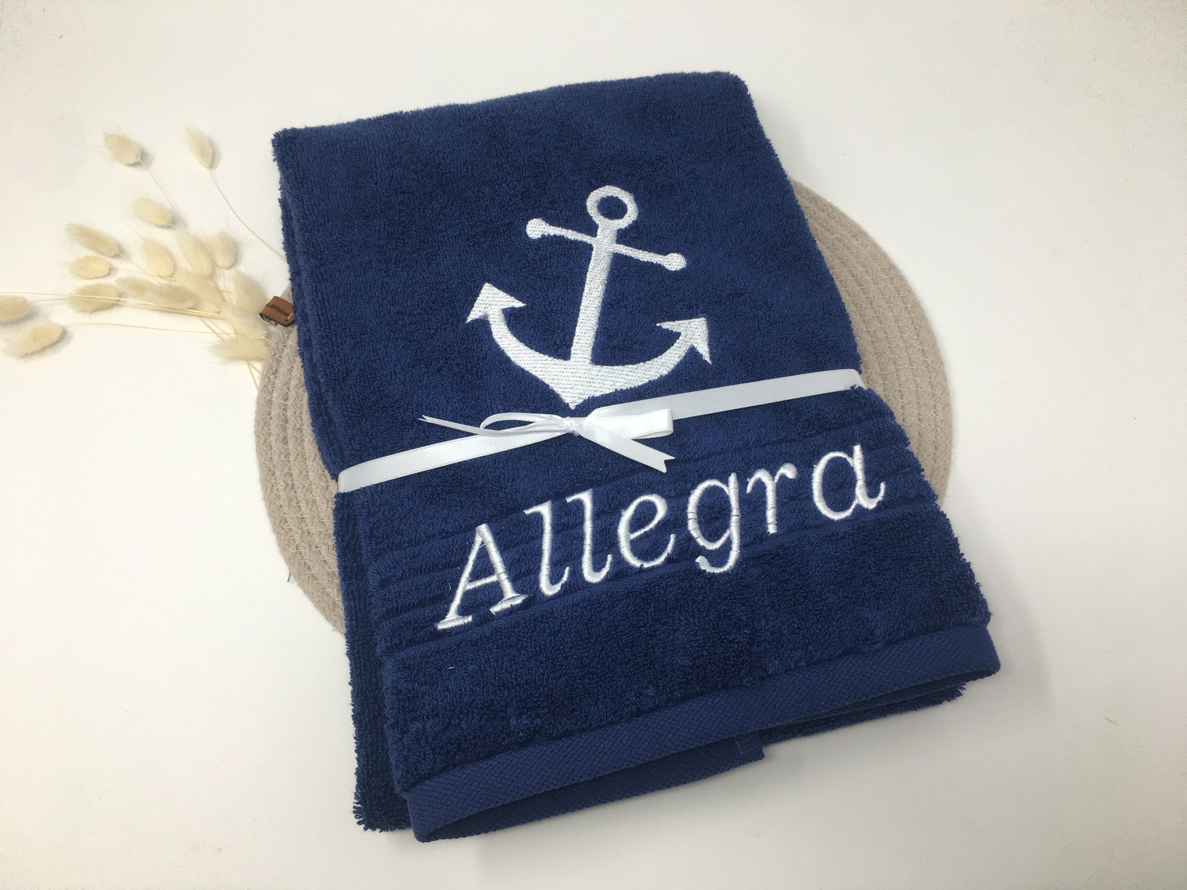 Maritim See 04 Anker Handtuch Duschtuch Stickerei & Personalisierung Super Qualität