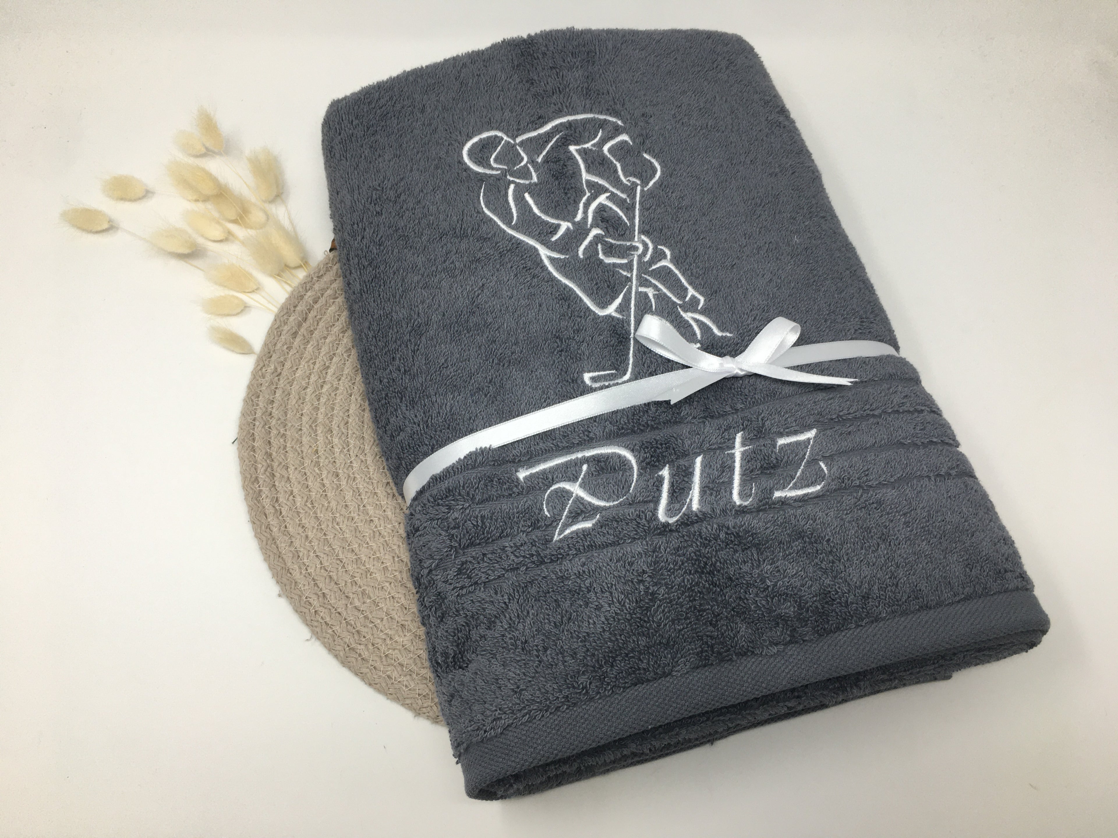 Ice Hockey Handtuch / Duschtuch – personalisiert mit Namen