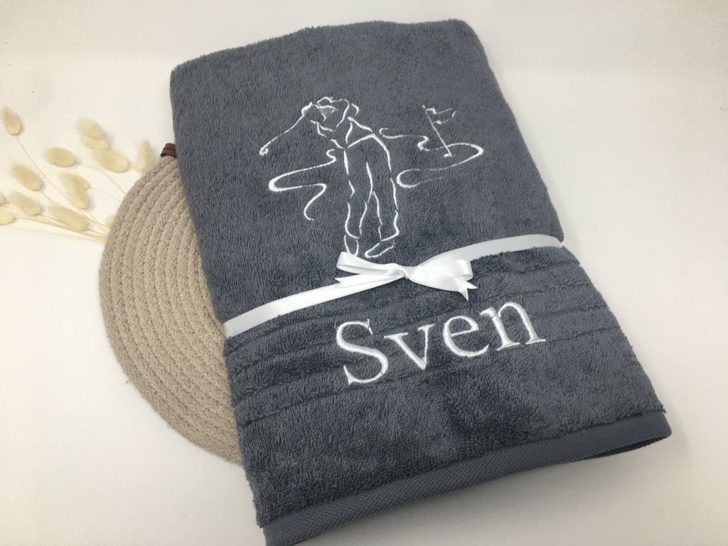 Sport  Golf Golfen Handtuch Duschtuch bestickt & personalisierbar Super Qualität