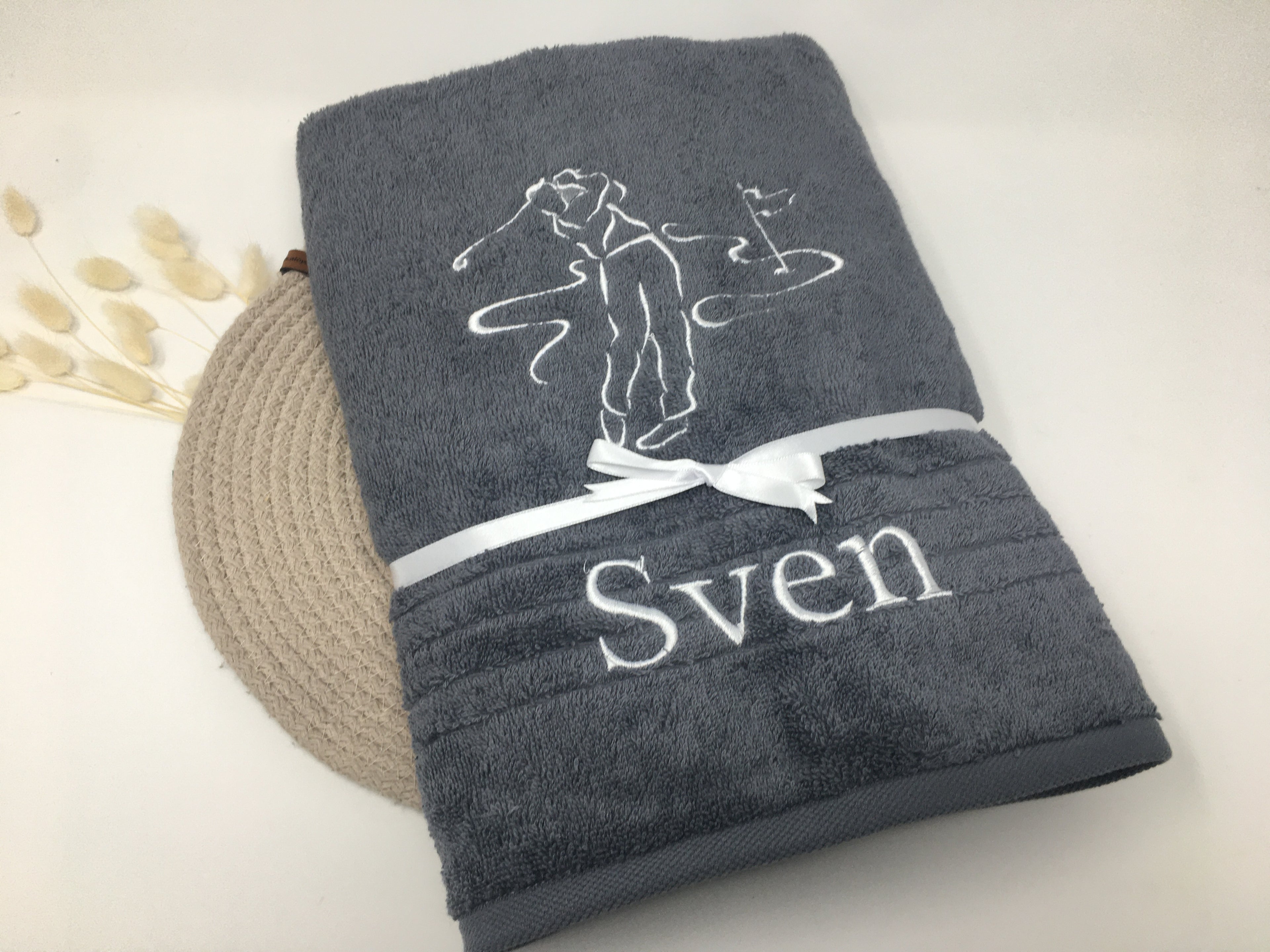 Sport  Golf Golfen Handtuch Duschtuch bestickt & personalisierbar Super Qualität