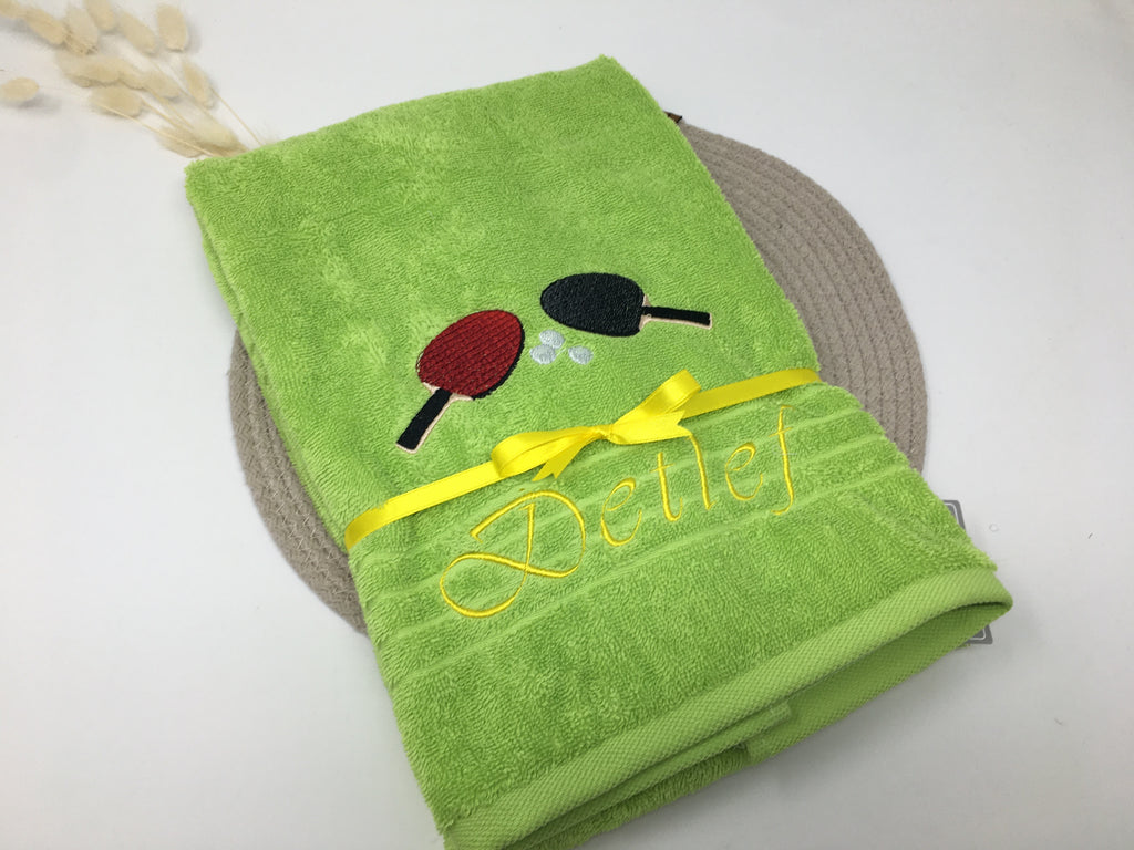 Sport Tischtennis Sport Handtuch Duschtuch bestickt & personalisierbar Super Qualität