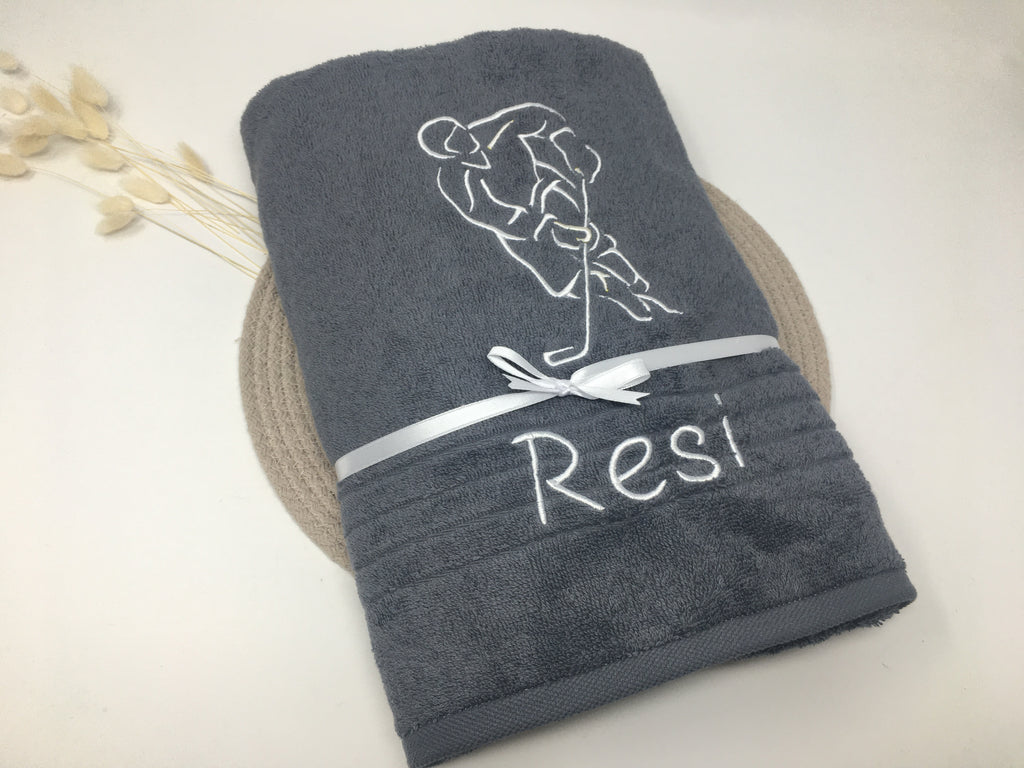 Ice Hockey Handtuch / Duschtuch – personalisiert mit Namen