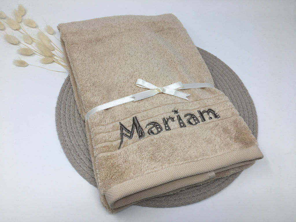 Handtuch Duschtuch mit Namen bestickt & personalisiert Super Qualität