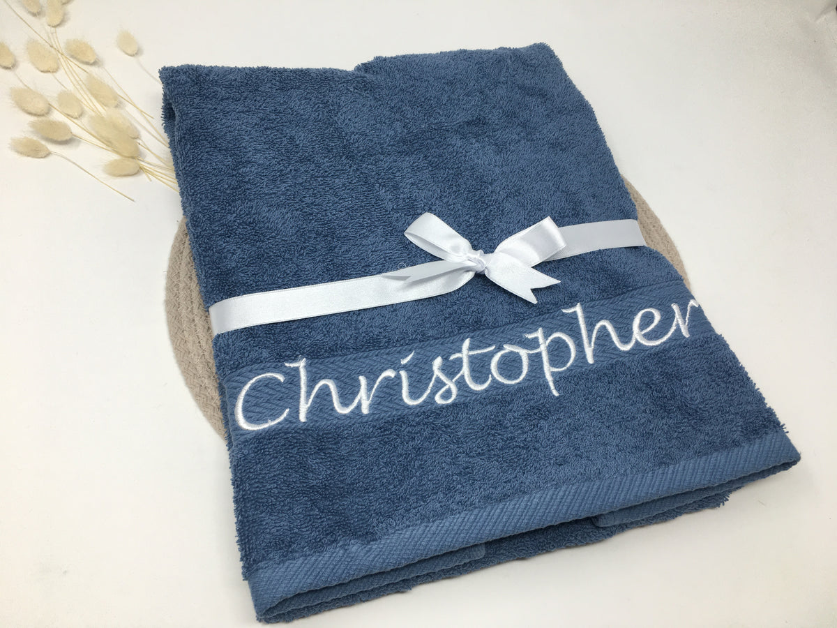 Handtuch Duschtuch mit Namen bestickt & personalisiert Super Qualität