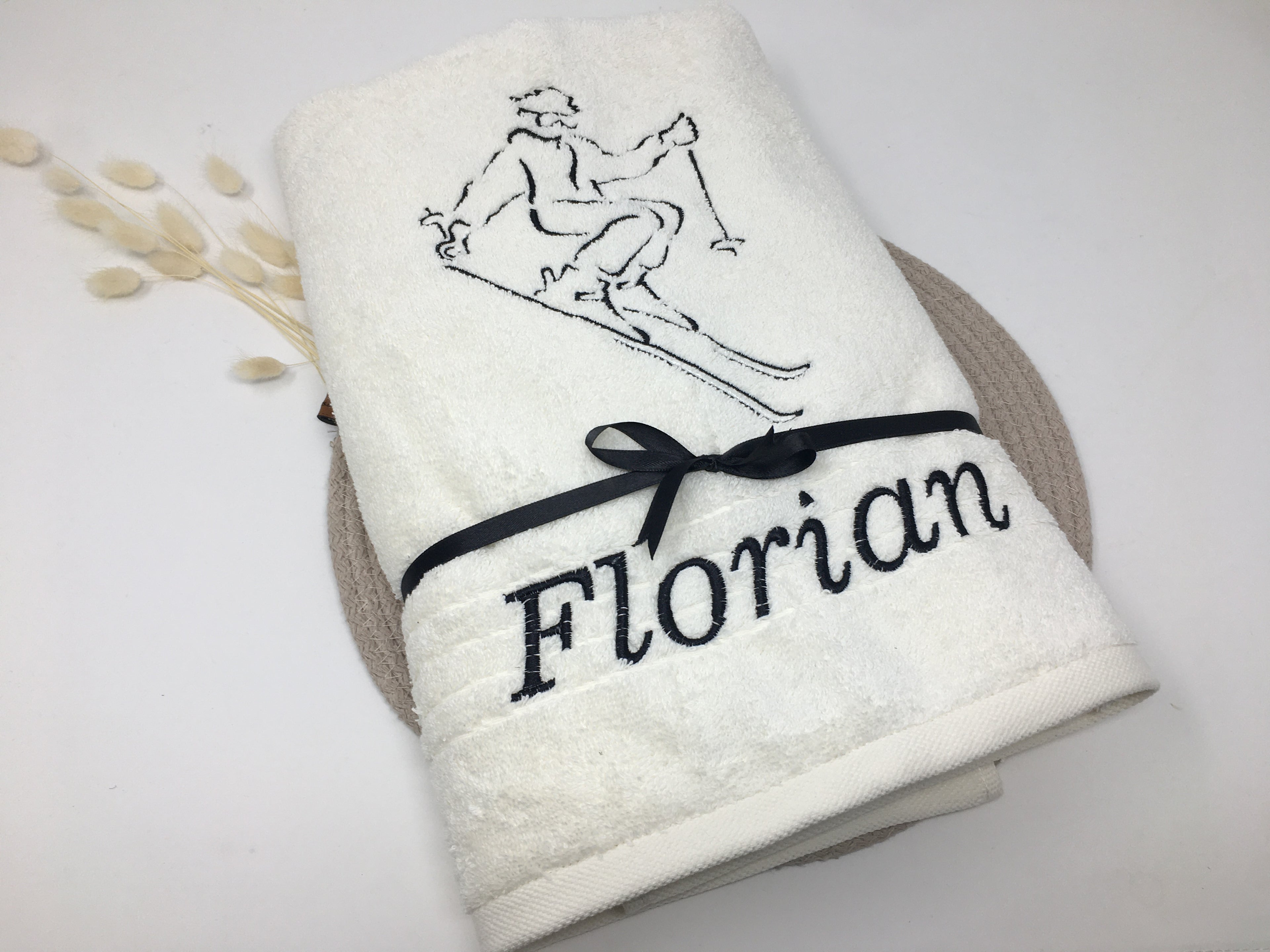 Sport SKI Skifahren Skifahrer Handtuch Duschtuch Stickerei & Personalisierung Super Qualität