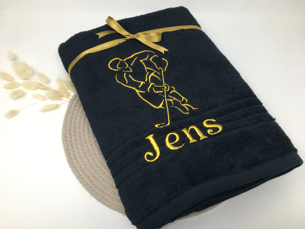 Ice Hockey Handtuch / Duschtuch – personalisiert mit Namen