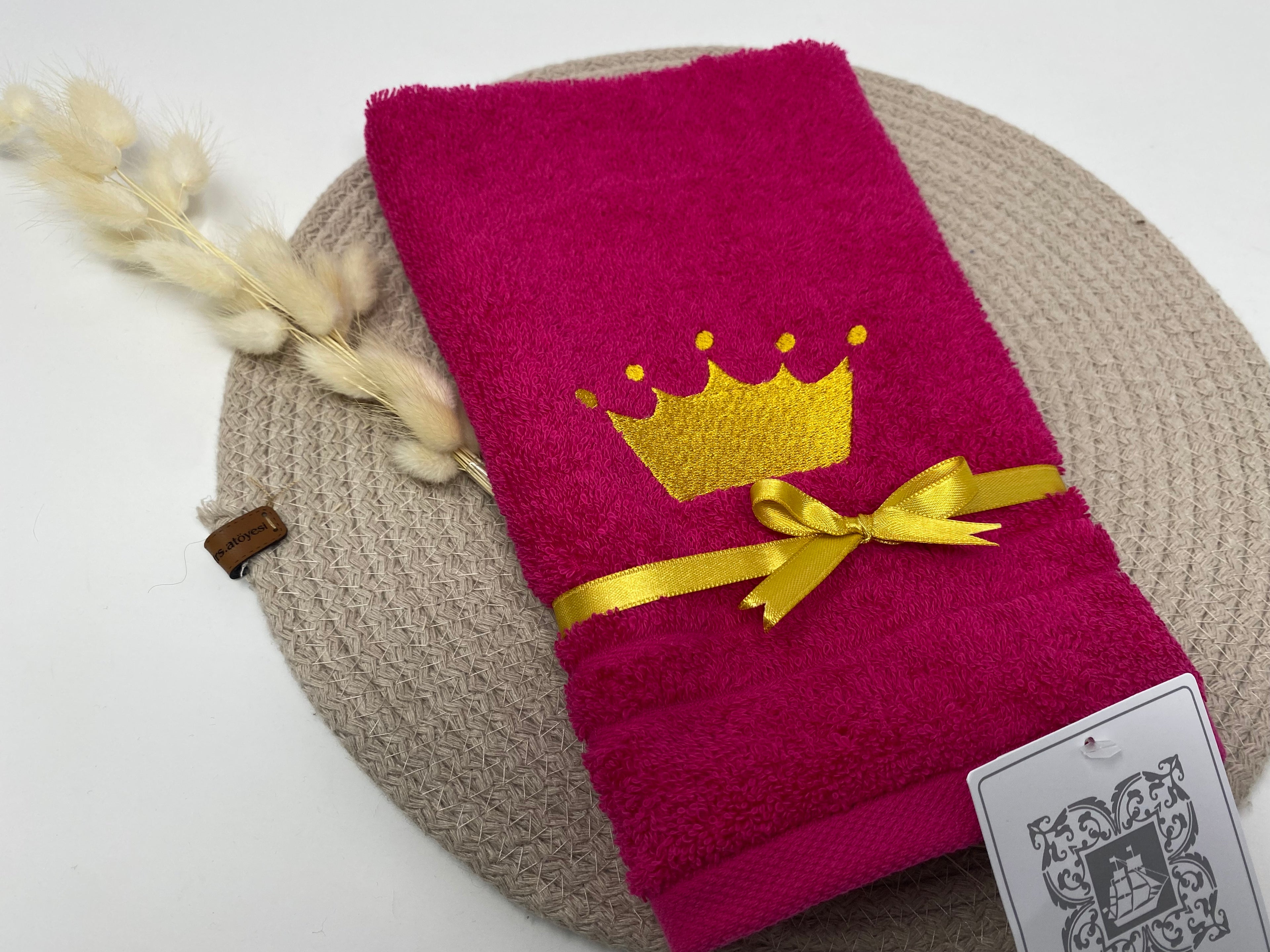 Prinz 02 Krone Applikation Handtuch Duschtuch bestickt & personalisierbar Super Qualität