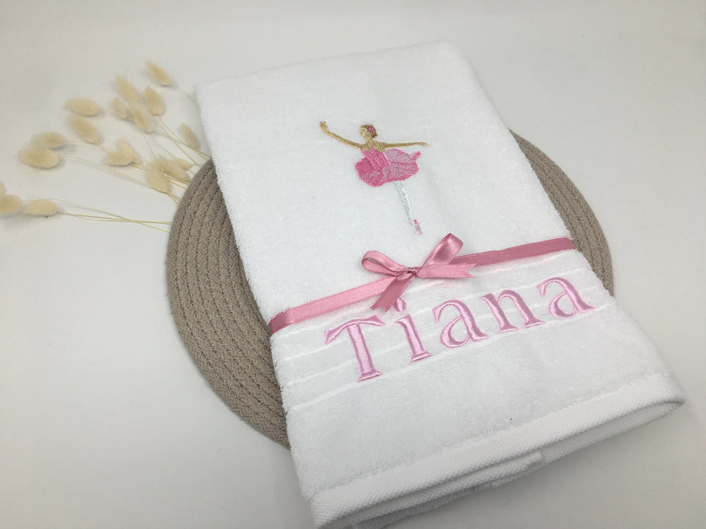 Ballerina 01 Ballet Tänzerin Ballettänzerin Handtuch Duschtuch Personalisierung