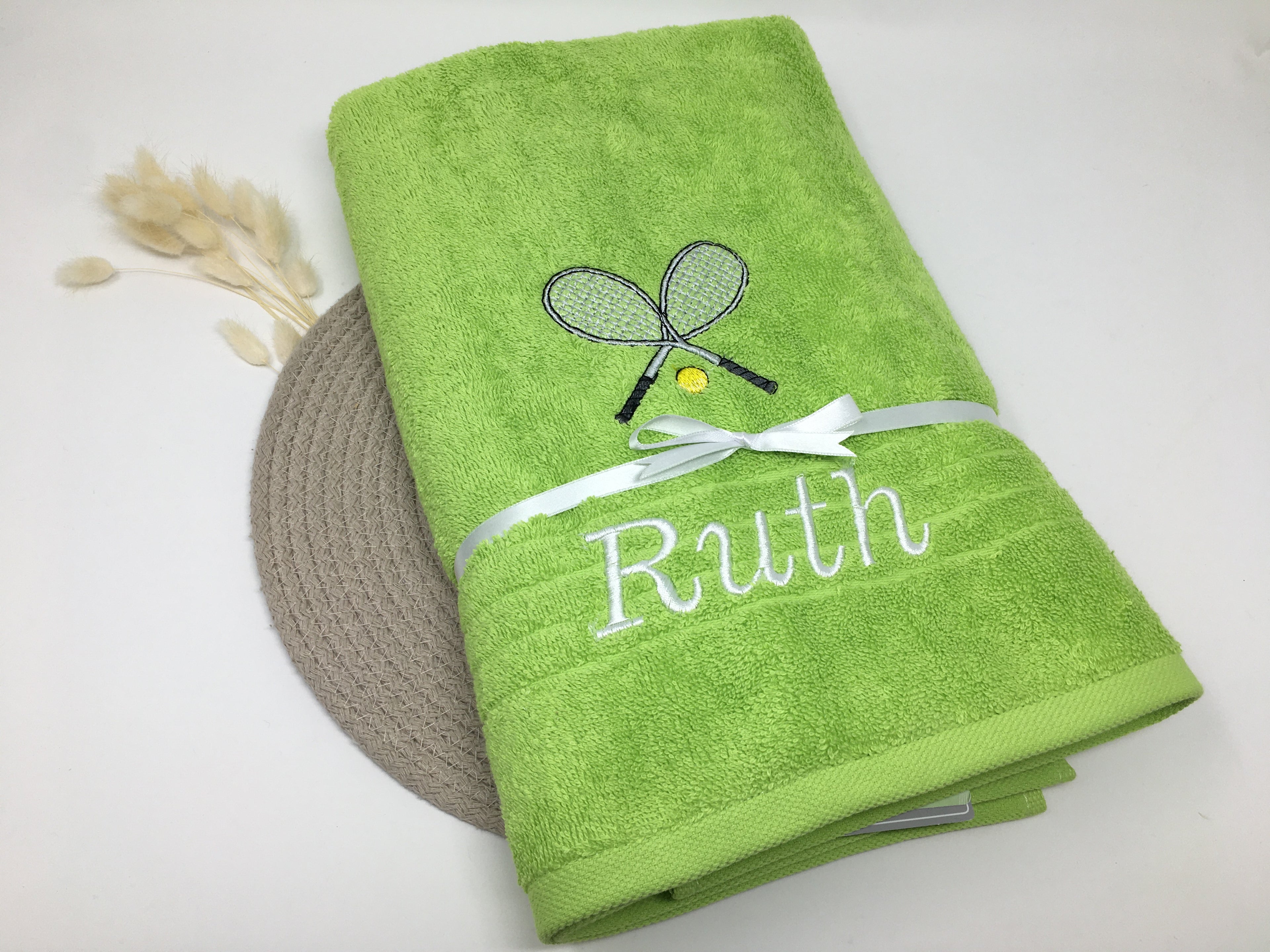 Tennis 08 Fitness Handtuch Duschtuch Stickerei & Personalisierung Super Qualität