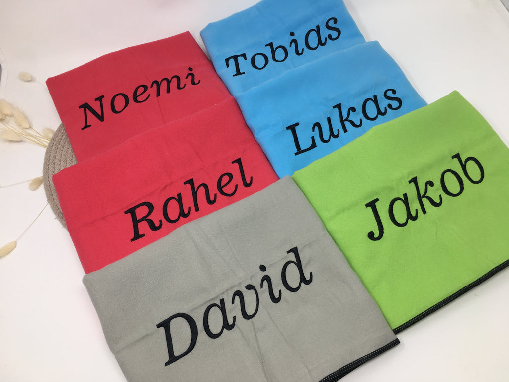 Sporttuch Microfaser Name Handtuch Duschtuch bestickt & personalisierbar Super Qualität