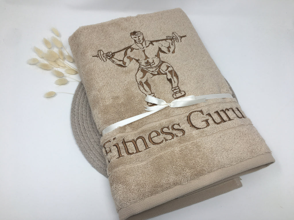 Handtuch „Gewichtheber“ 🏋️ – 470–500 g/m², personalisiert mit Name