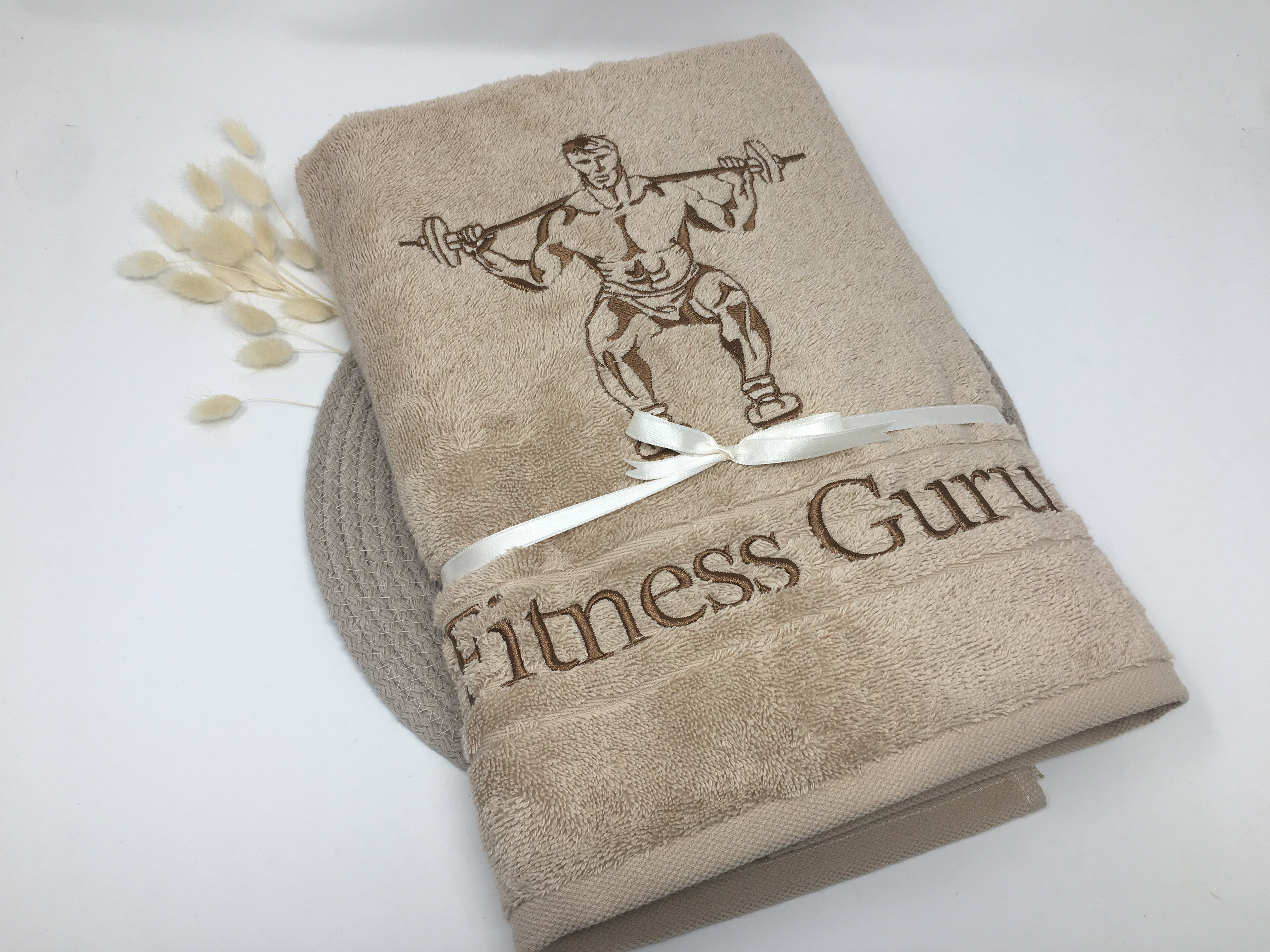 Handtuch „Gewichtheber“ 🏋️ – 470–500 g/m², personalisiert mit Name