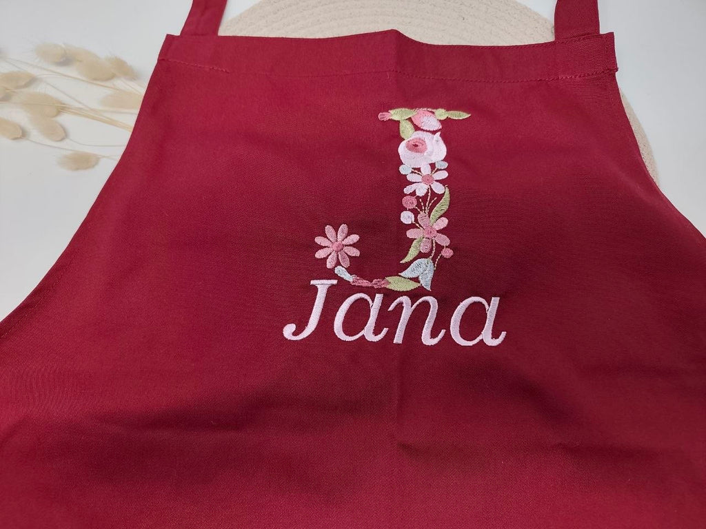 Personalisierte Schürze Initialien Backschürze Küchenschürze Kochschürze Apron Muttertag Stickerei