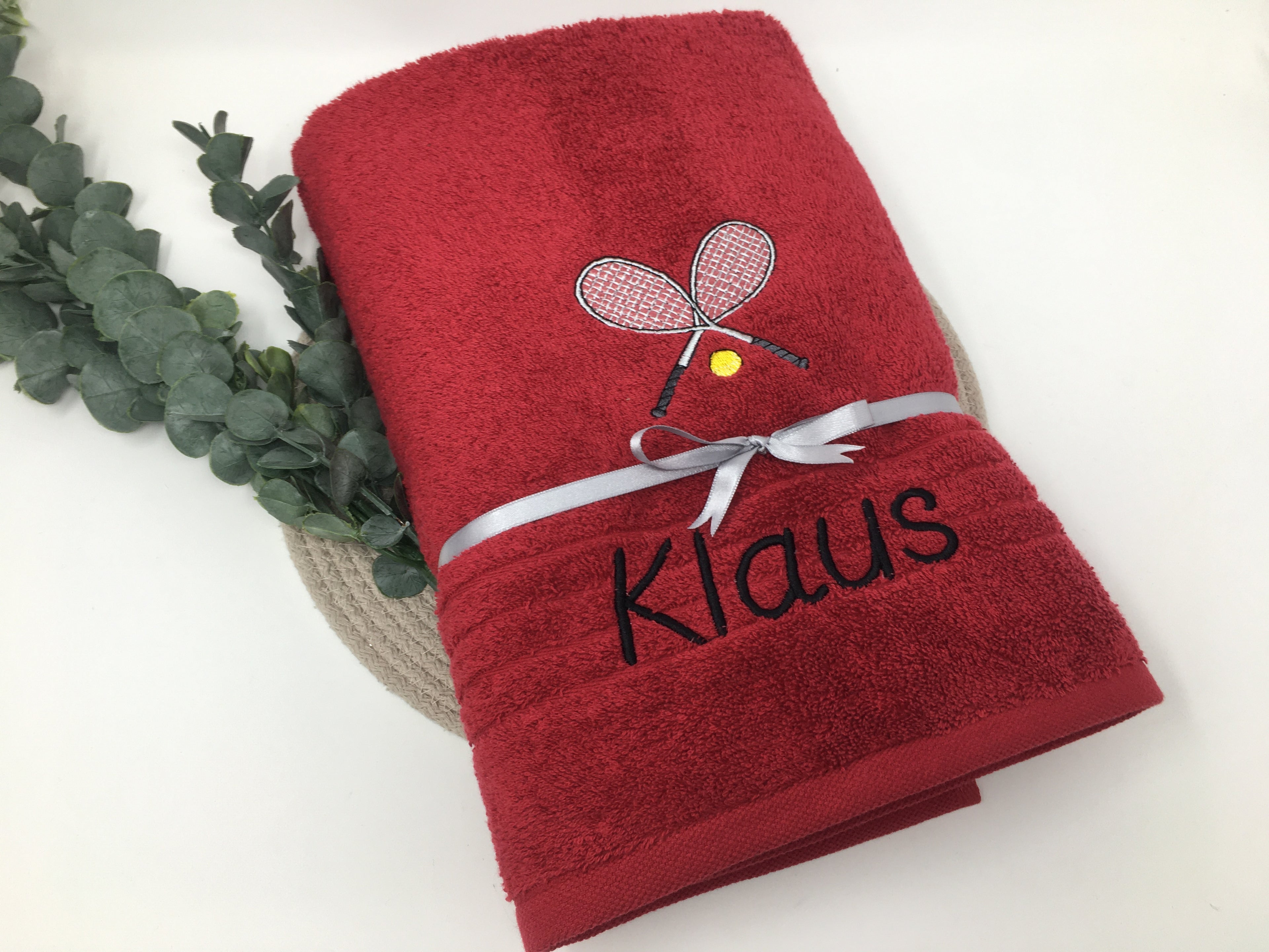 Tennis 08 Fitness Handtuch Duschtuch Stickerei & Personalisierung Super Qualität