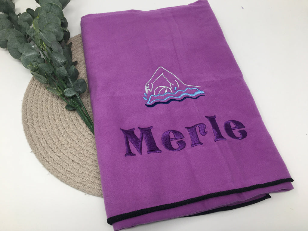 Schwimmen Sport Handtuch 🏃‍♂️ – Mikrofaser Outdoor, personalisiert mit Namen