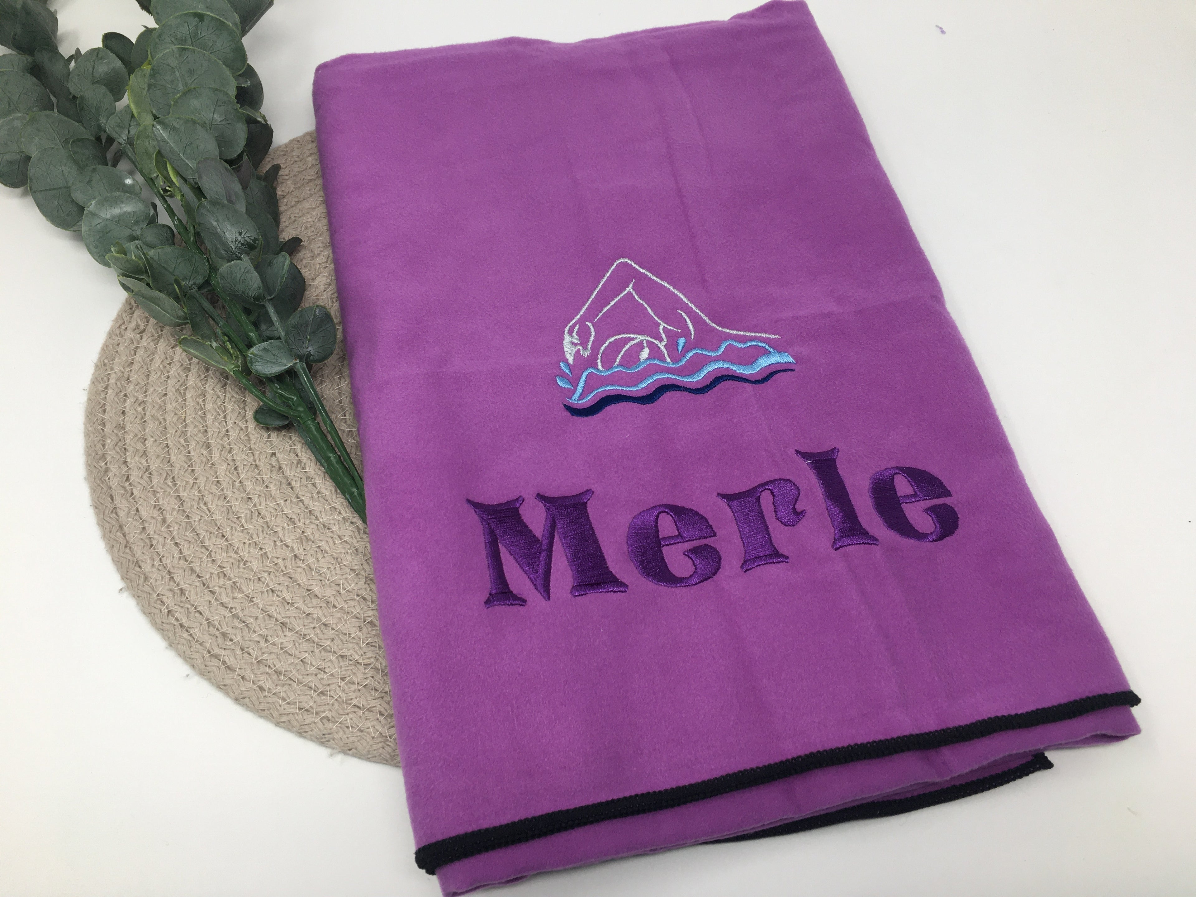 Schwimmen Sport Handtuch 🏃‍♂️ – Mikrofaser Outdoor, personalisiert mit Namen