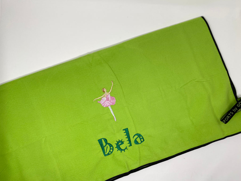 Sporttuch Microfaser Ballerina Sport Handtuch Duschtuch bestickt & personalisierbar Super Qualität
