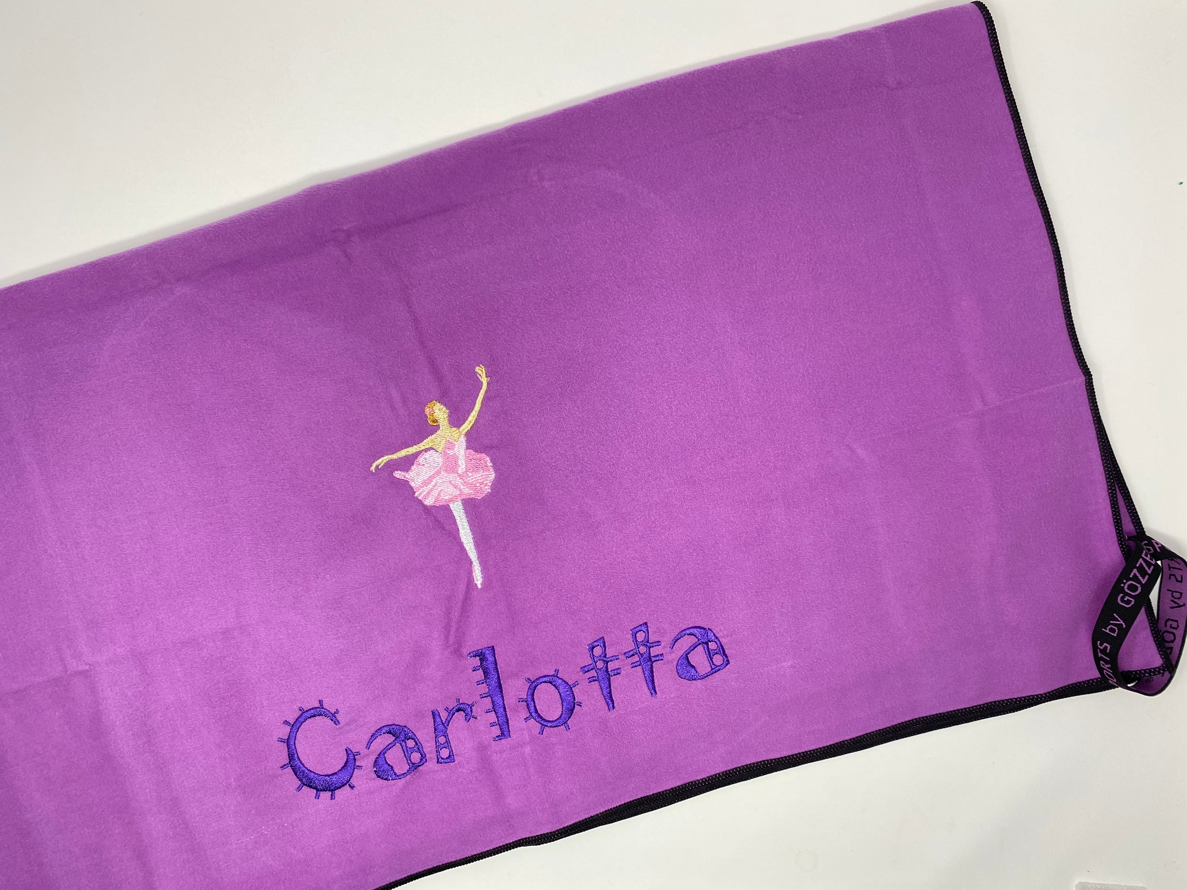 Sporttuch Microfaser Ballerina Sport Handtuch Duschtuch bestickt & personalisierbar Super Qualität