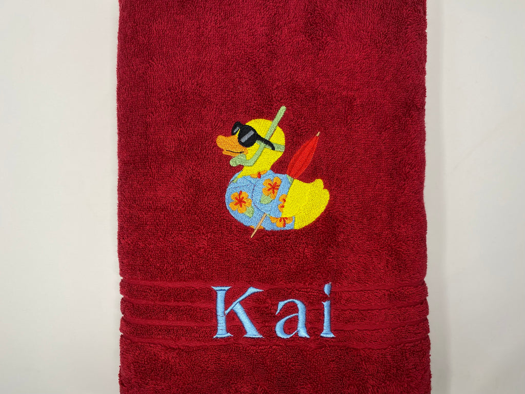 Ente 01 Badeente Handtuch Duschtuch bestickt & personalisierbar Super Qualität