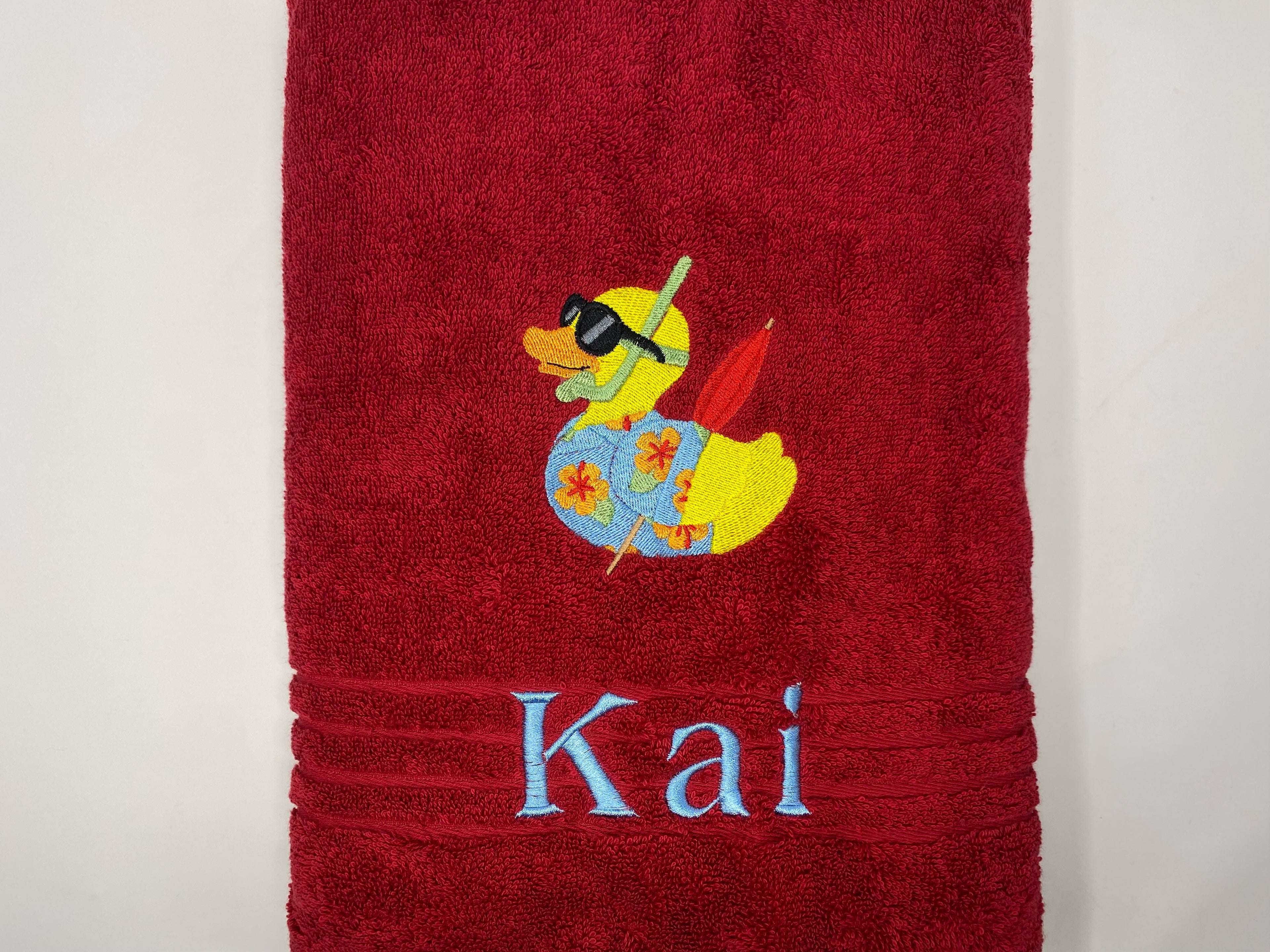 Ente 01 Badeente Handtuch Duschtuch bestickt & personalisierbar Super Qualität