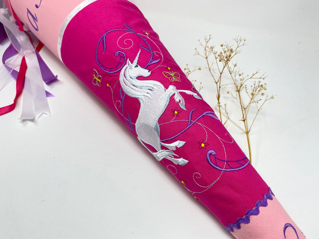 Einhorn 06 Pegasus Schultüte Einschulung Stickerei Namen Schulstart Bestickung