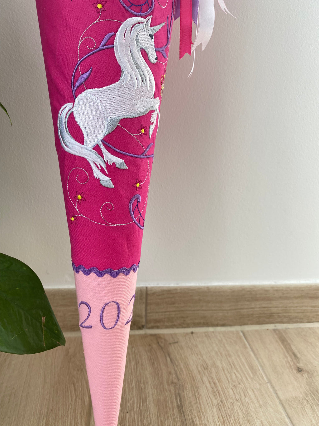 Einhorn 06 Pegasus Schultüte Einschulung Stickerei Namen Schulstart Bestickung